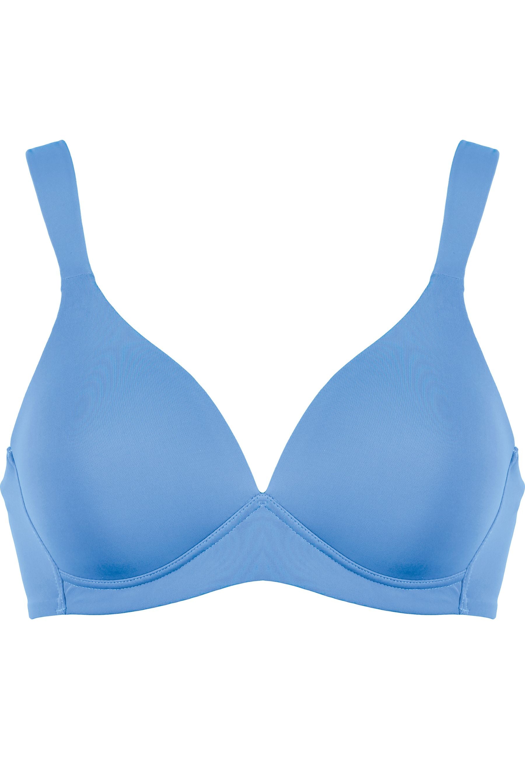 Packshot des Naturana Soft Wireless Bra mit Polsterung aus der Mittwochskollektion in marina blue