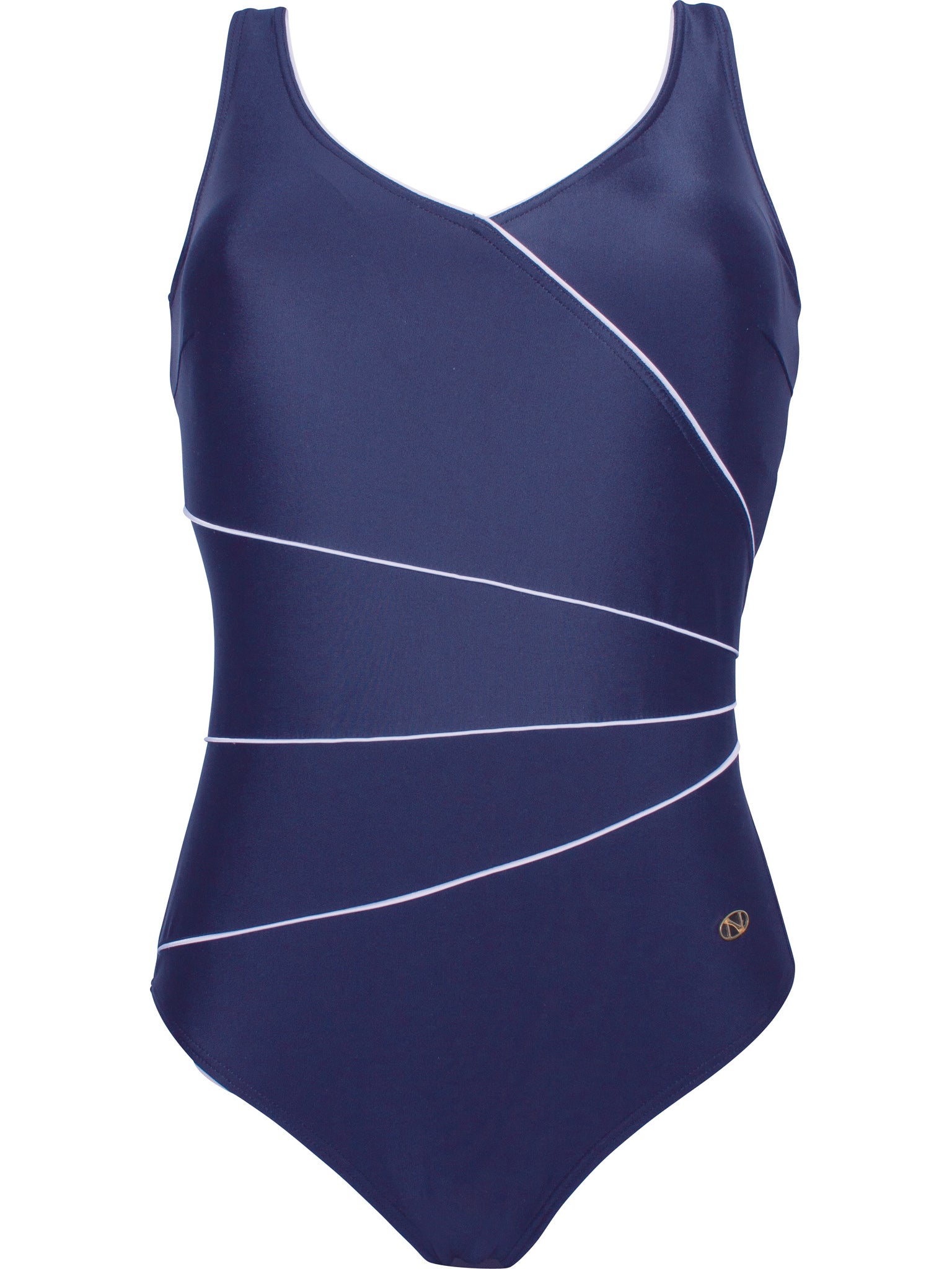Classic Corsage Swimsuit - Marine White