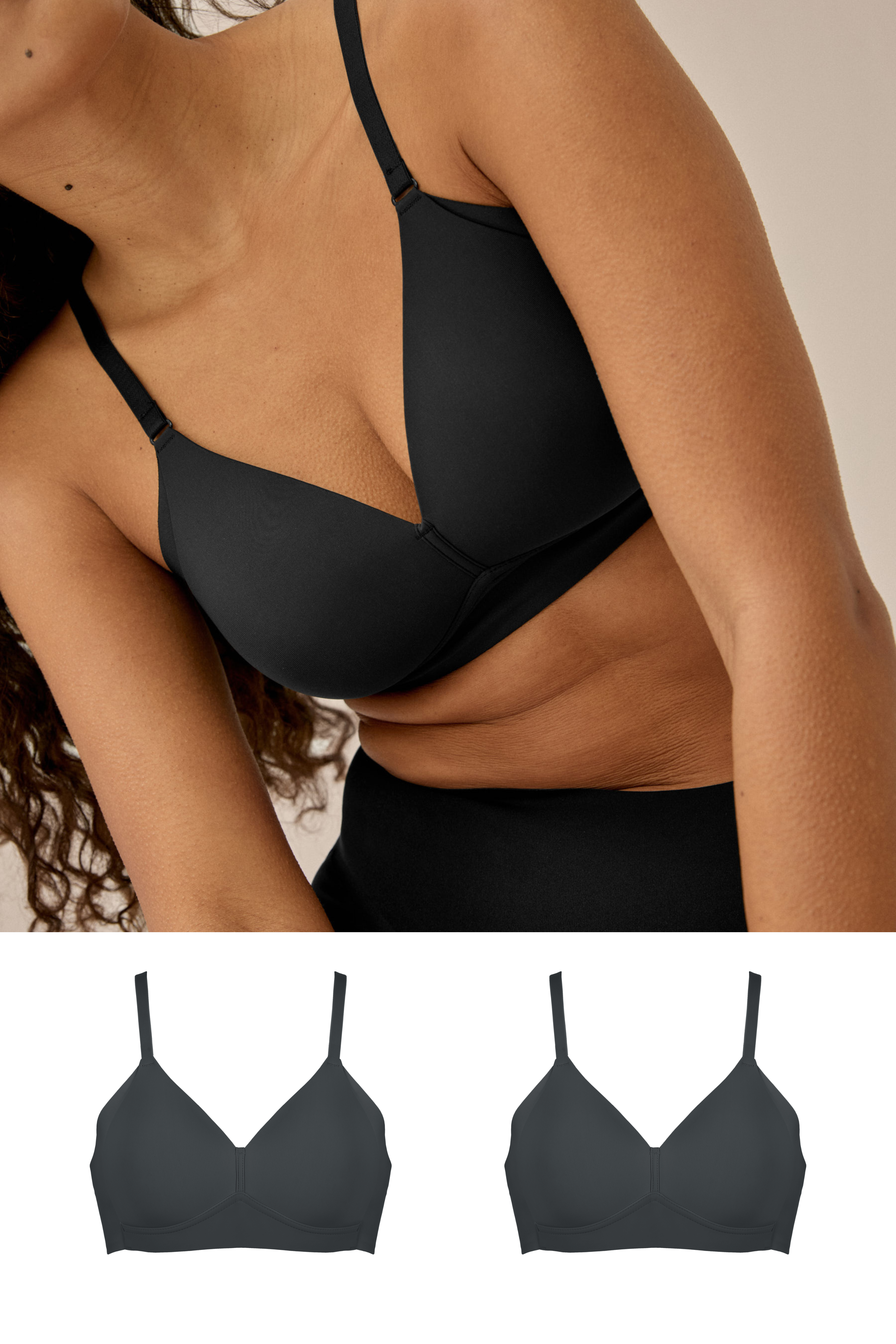 Soft-BH mit Side Smoother Effekt Duo Set - Schwarz