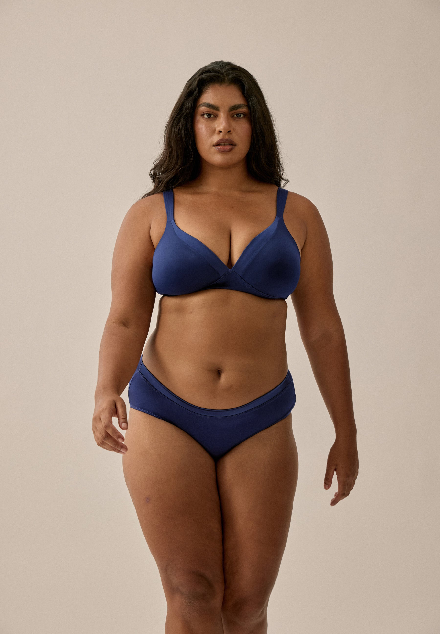 Soft Slip with Glossy Ribbon - Navy