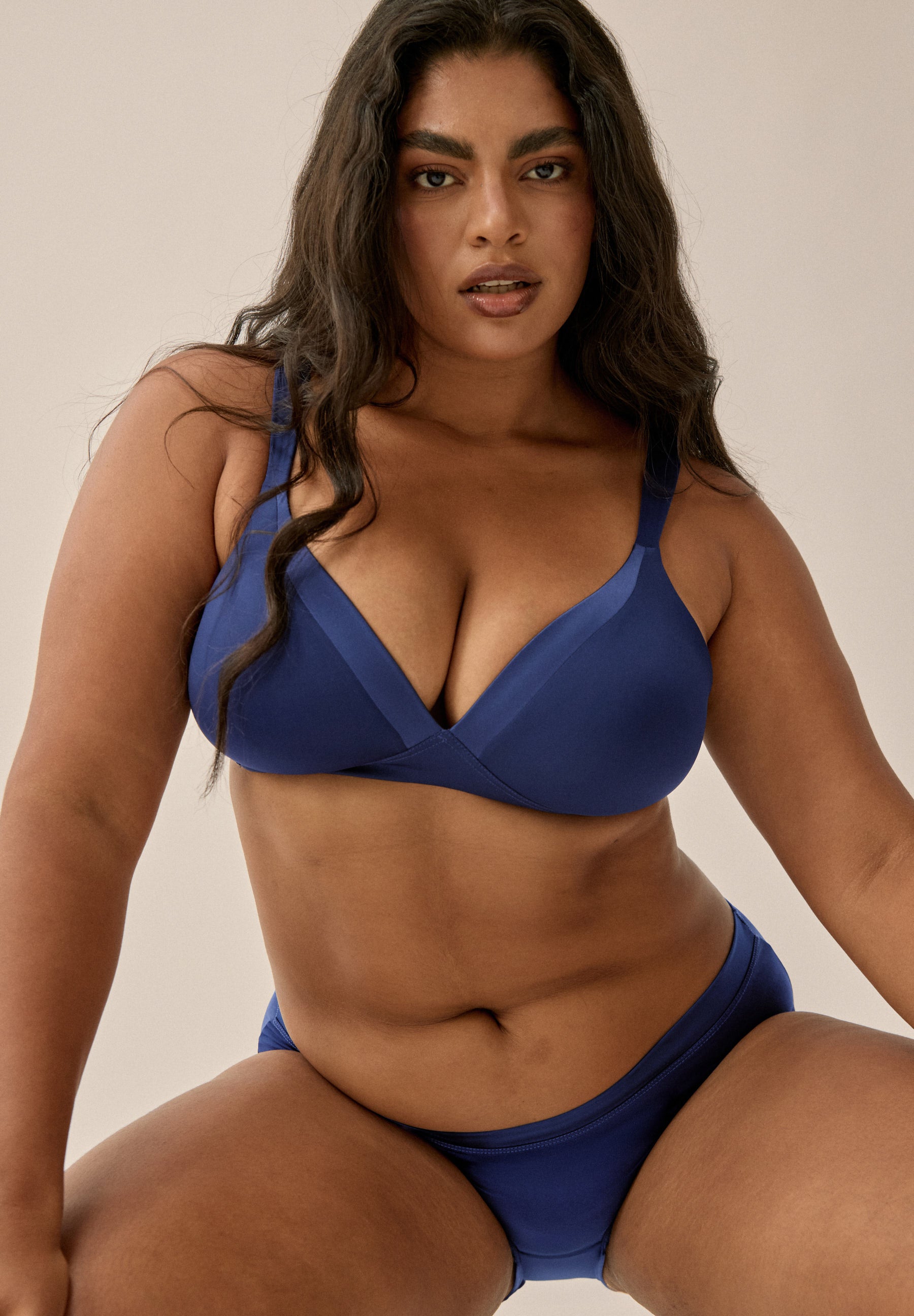 Soft Slip with Glossy Ribbon - Navy
