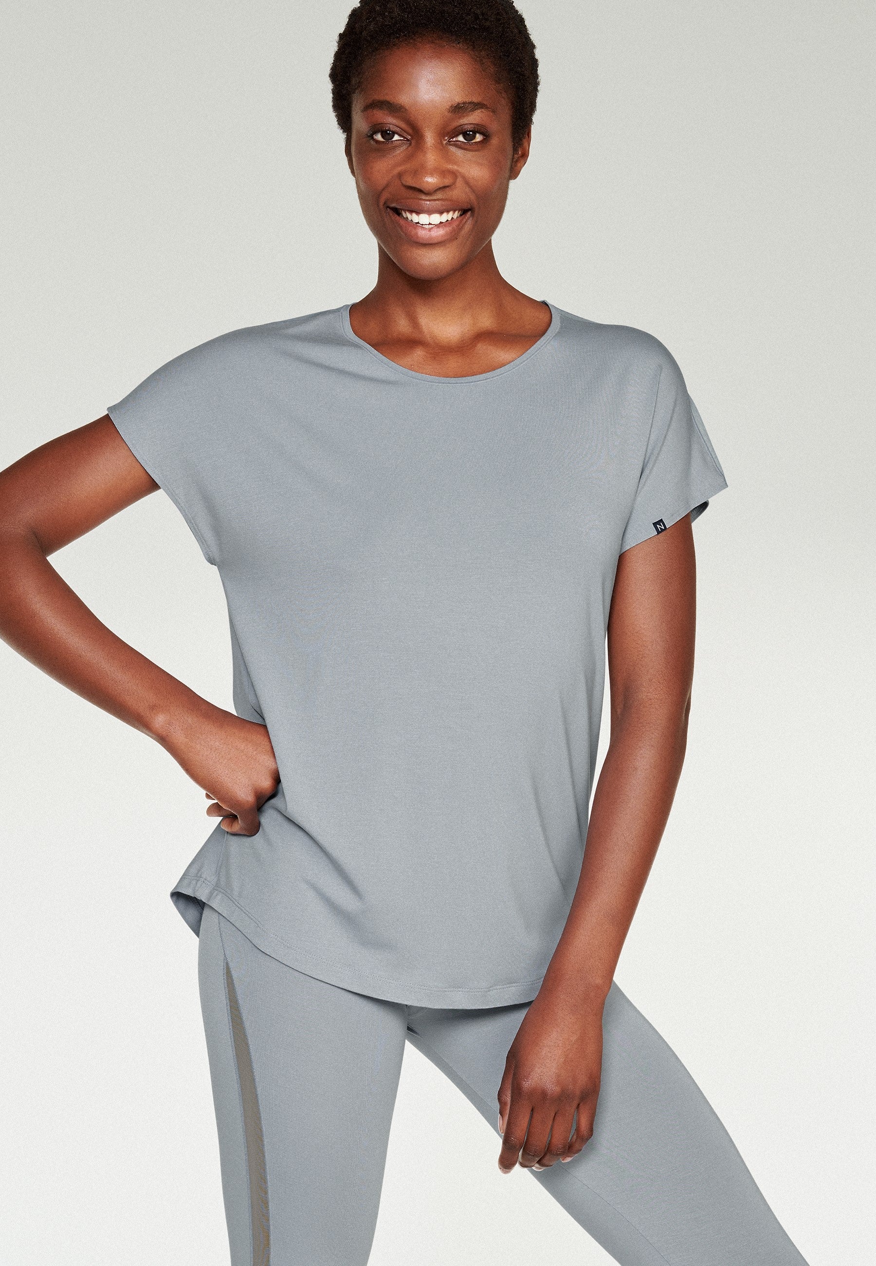 T-Shirt with Mesh Details - Big Break - Raindrops