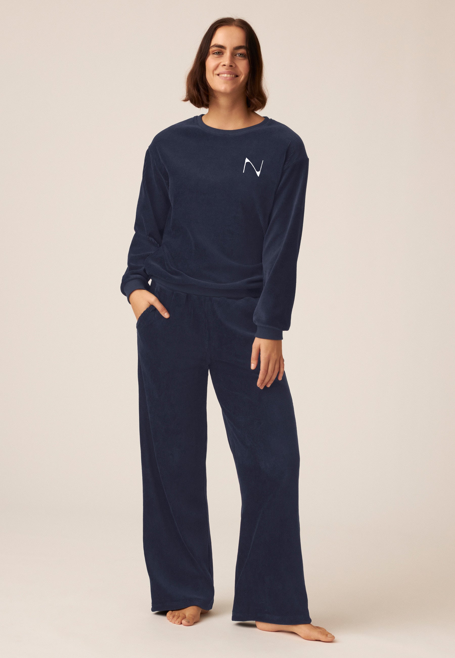 Velor Sweater Pullover - Dark Blue