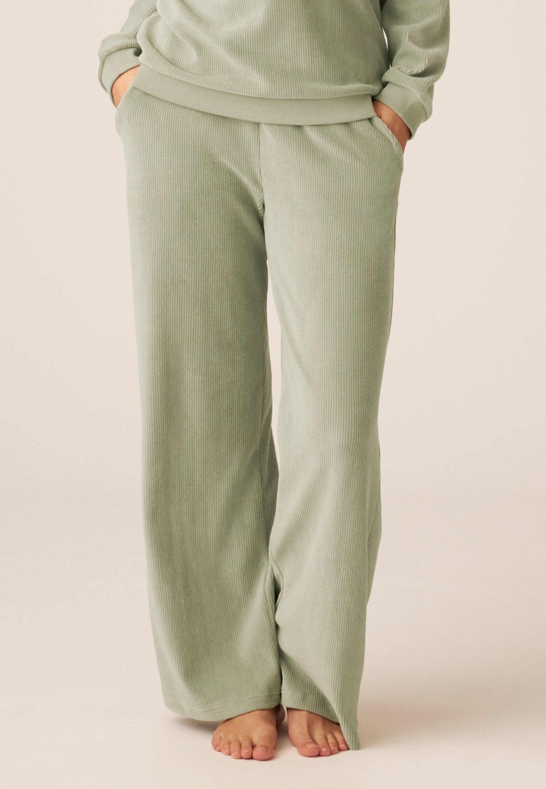 Velor Jogger Pants - Pale Greenshield