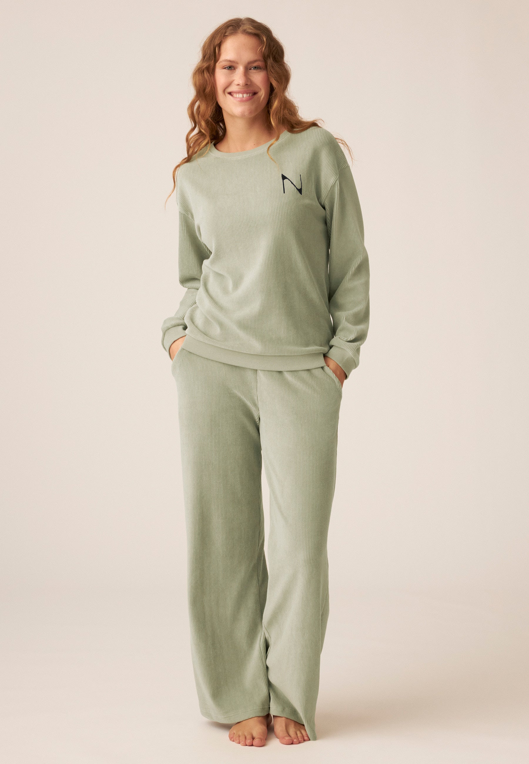 Velor Jogger Pants - Pale Greenshield