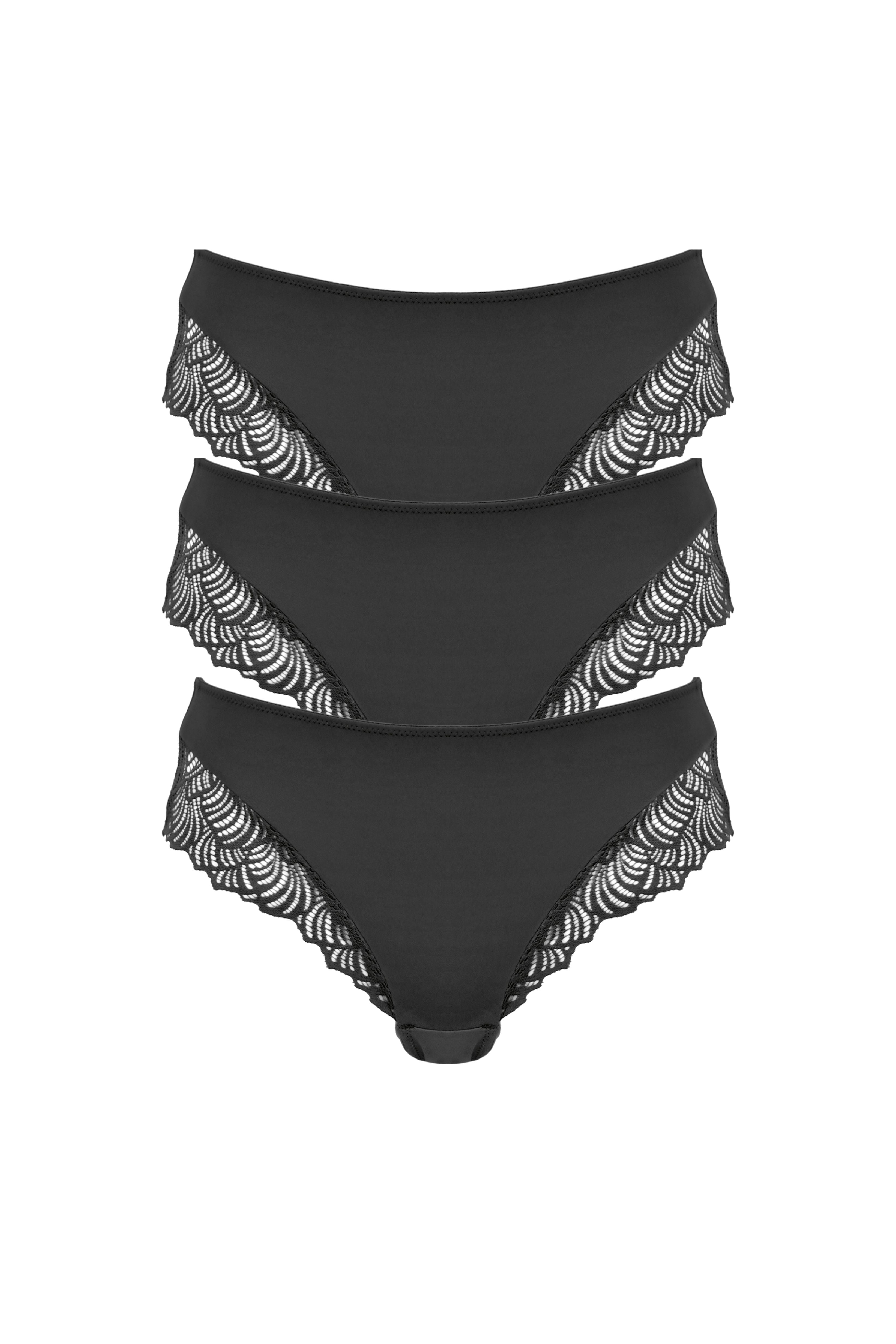 Brief Set with Lace Details - Black