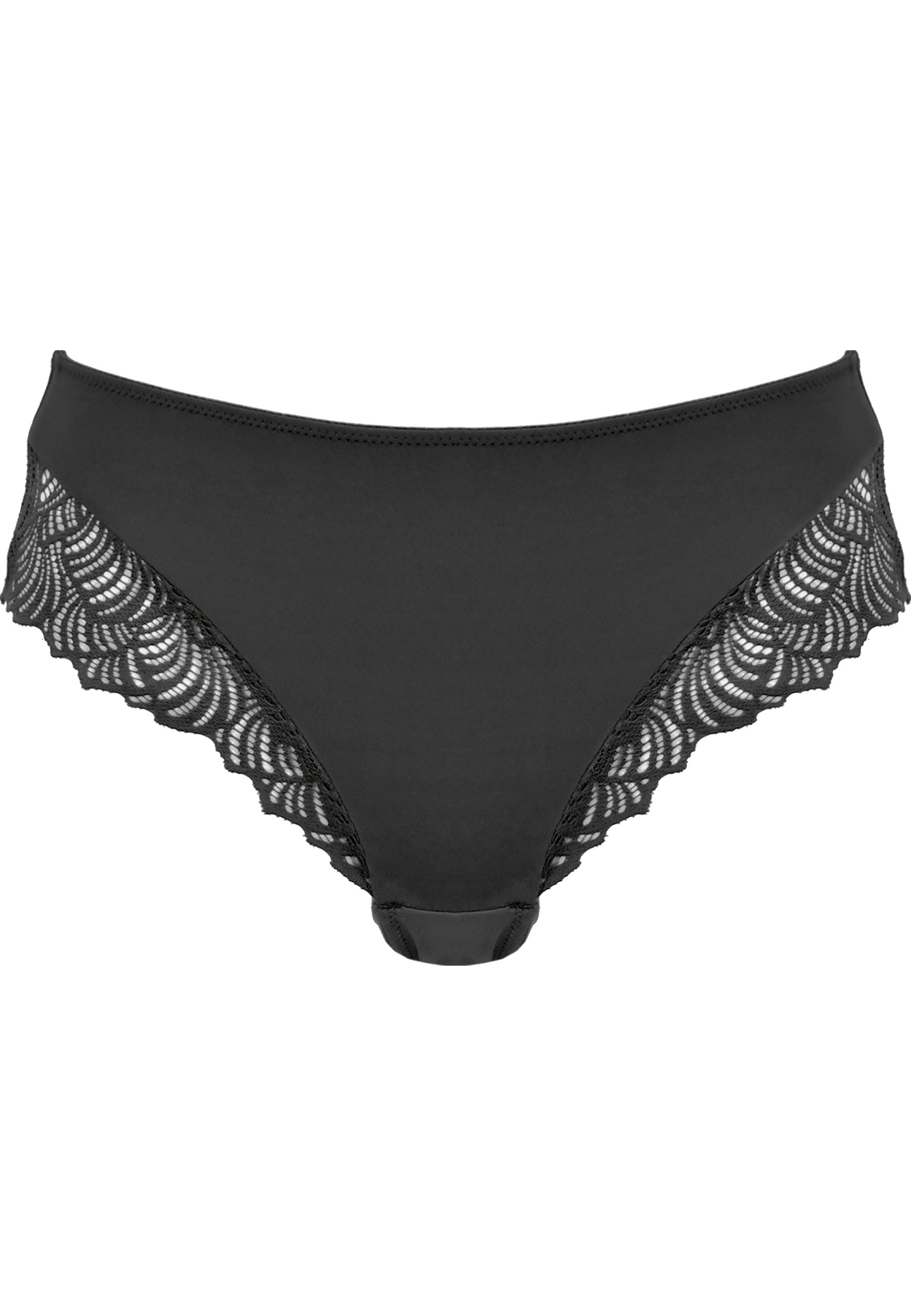 Naturana Friday Panty mit Spitzendetails Farbe Schwarz Produktbild Frontansicht