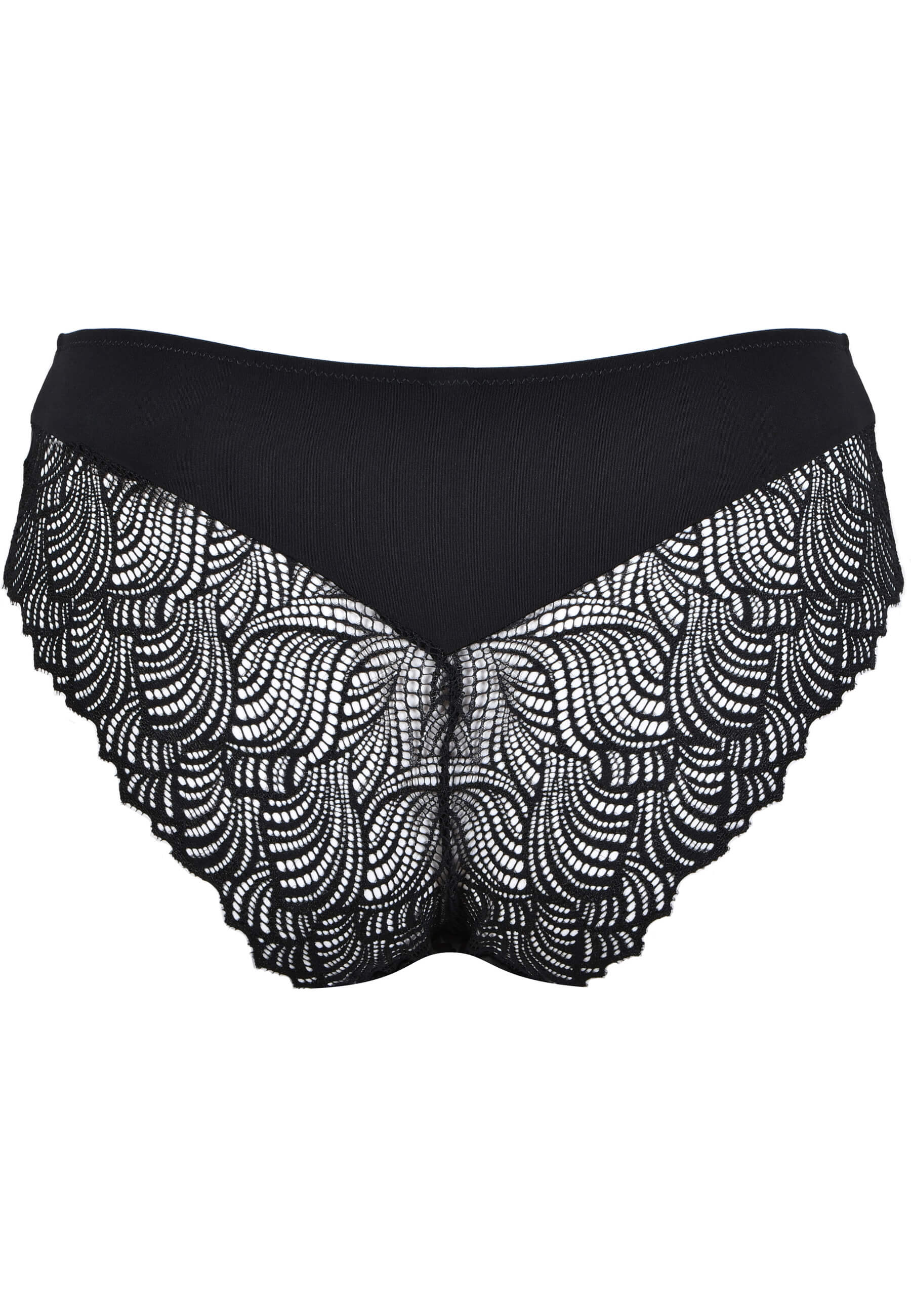 Panty mit Spitzendetails - Schwarz