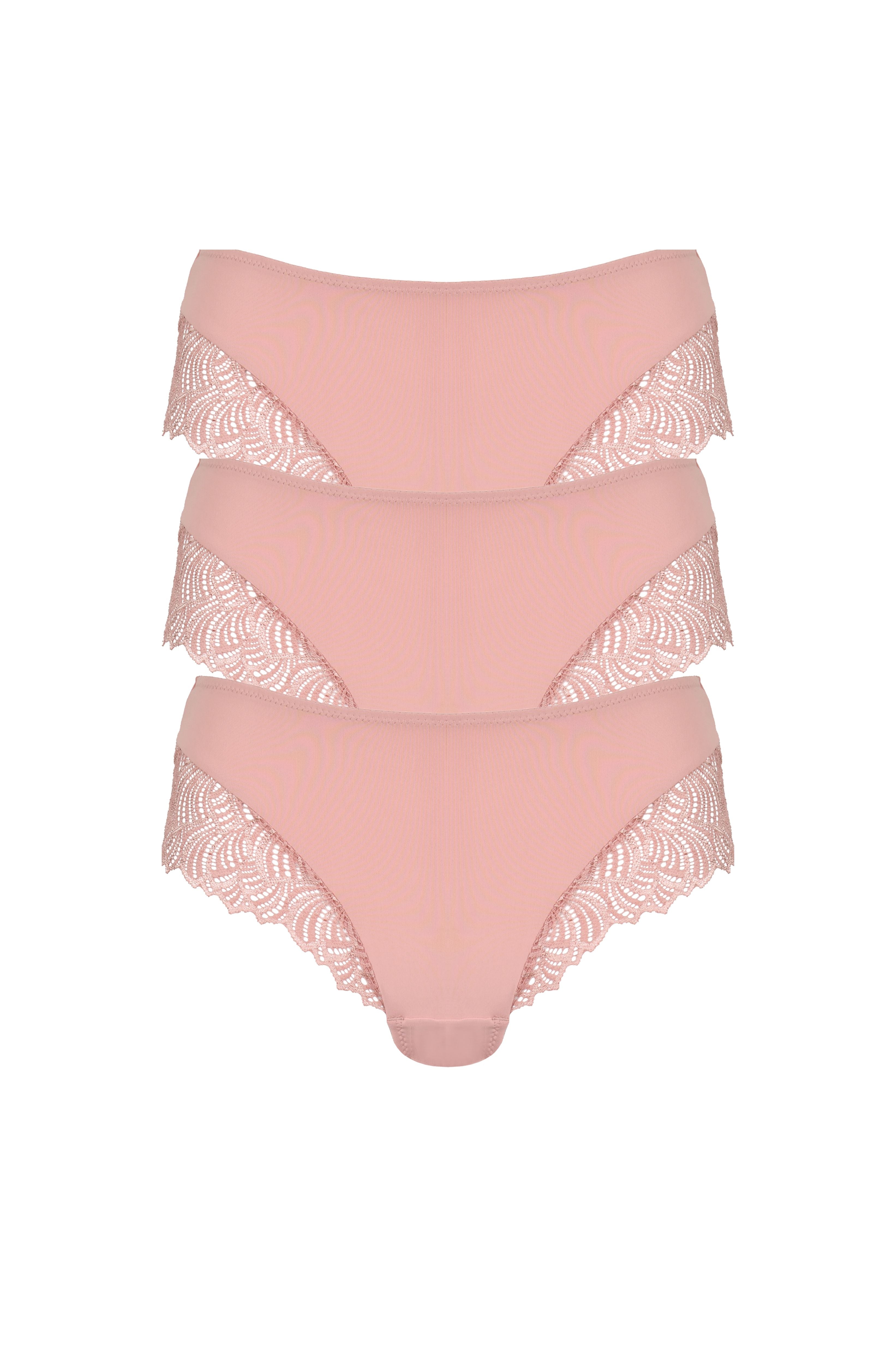 Brief with Lace Details - Pink Rose