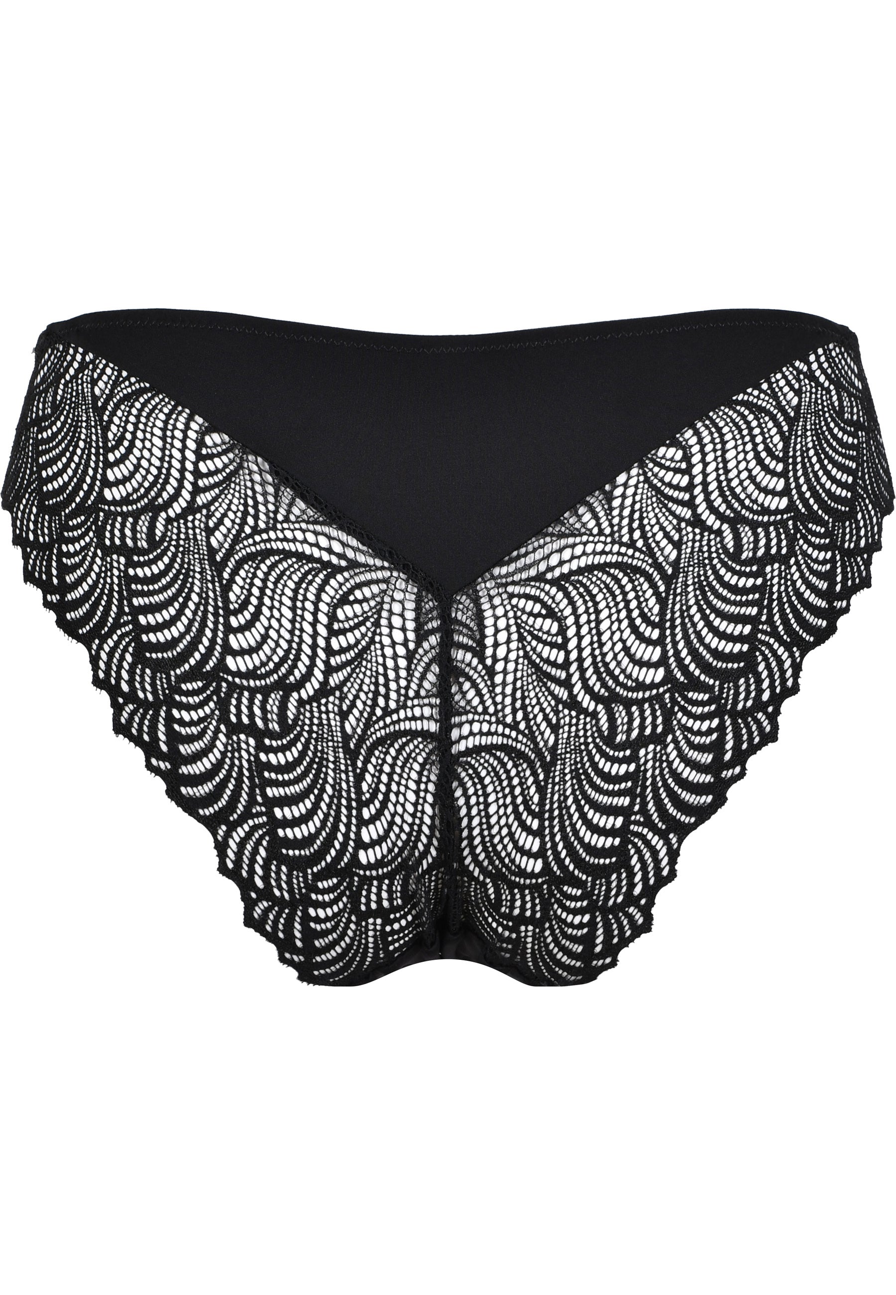 Naturana Friday Slip mit Spitzendetails Farbe Schwarz Produktbild Rückansicht