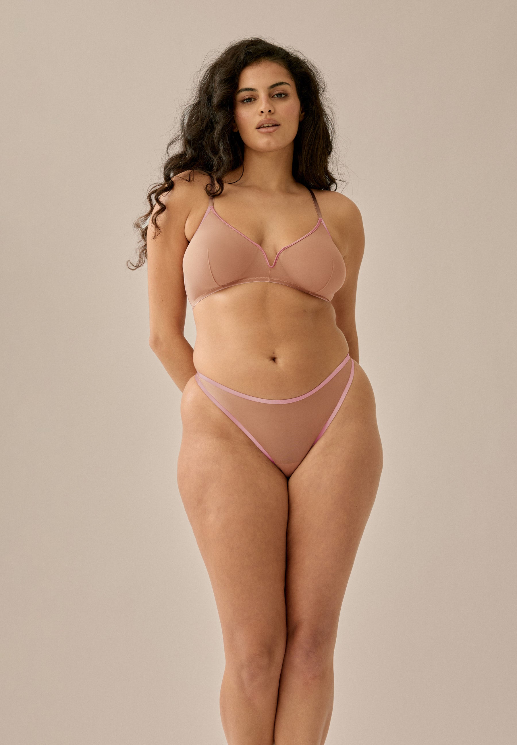 Sheer Mesh String - Caramel