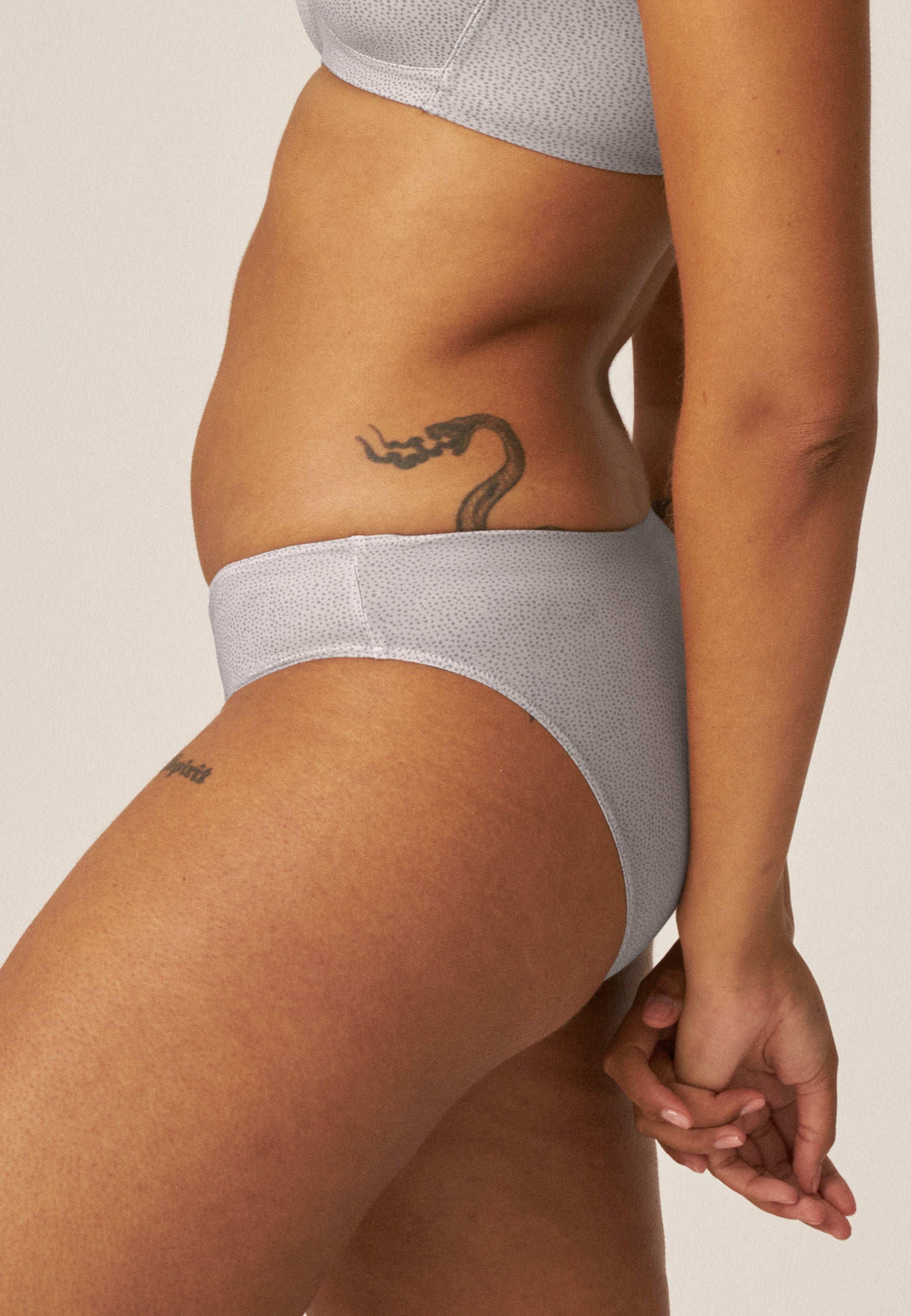 Dotted Slip - Taupe/Grey