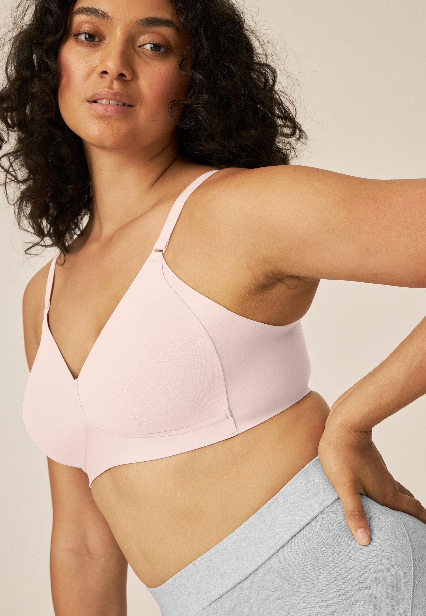 Soft Bra with Side Smoother Effect - Blush