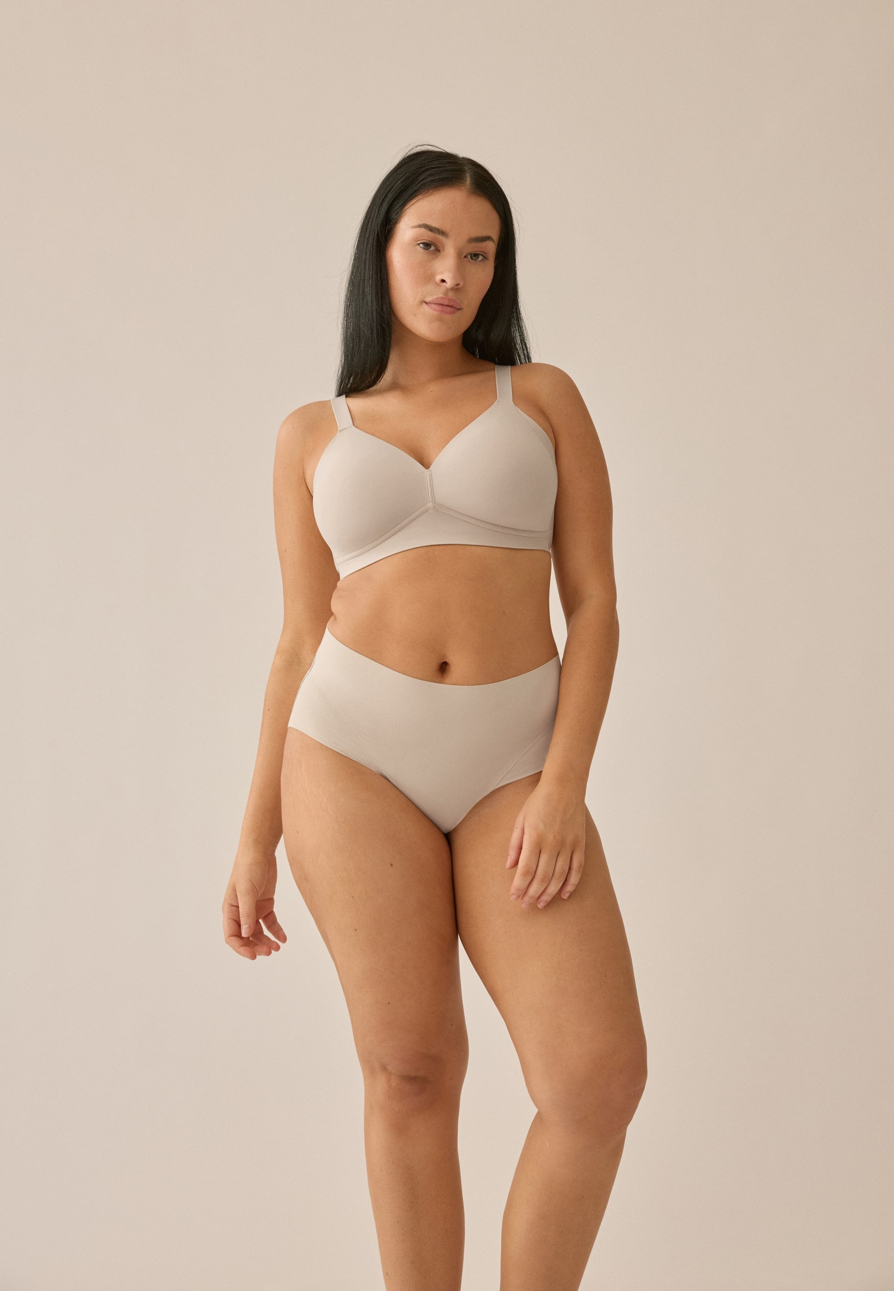Soft Bra with Side Smoother Effect - Light Beige