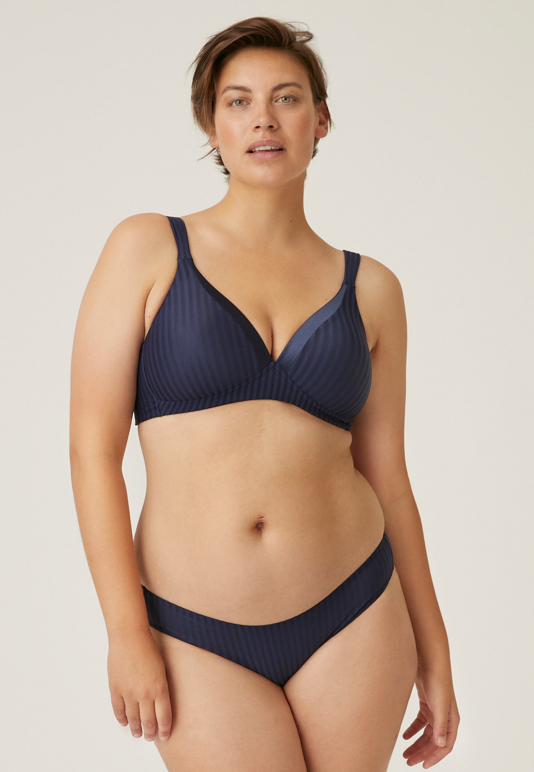 Streifen Soft-BH mit Schale - Navy Gestreift