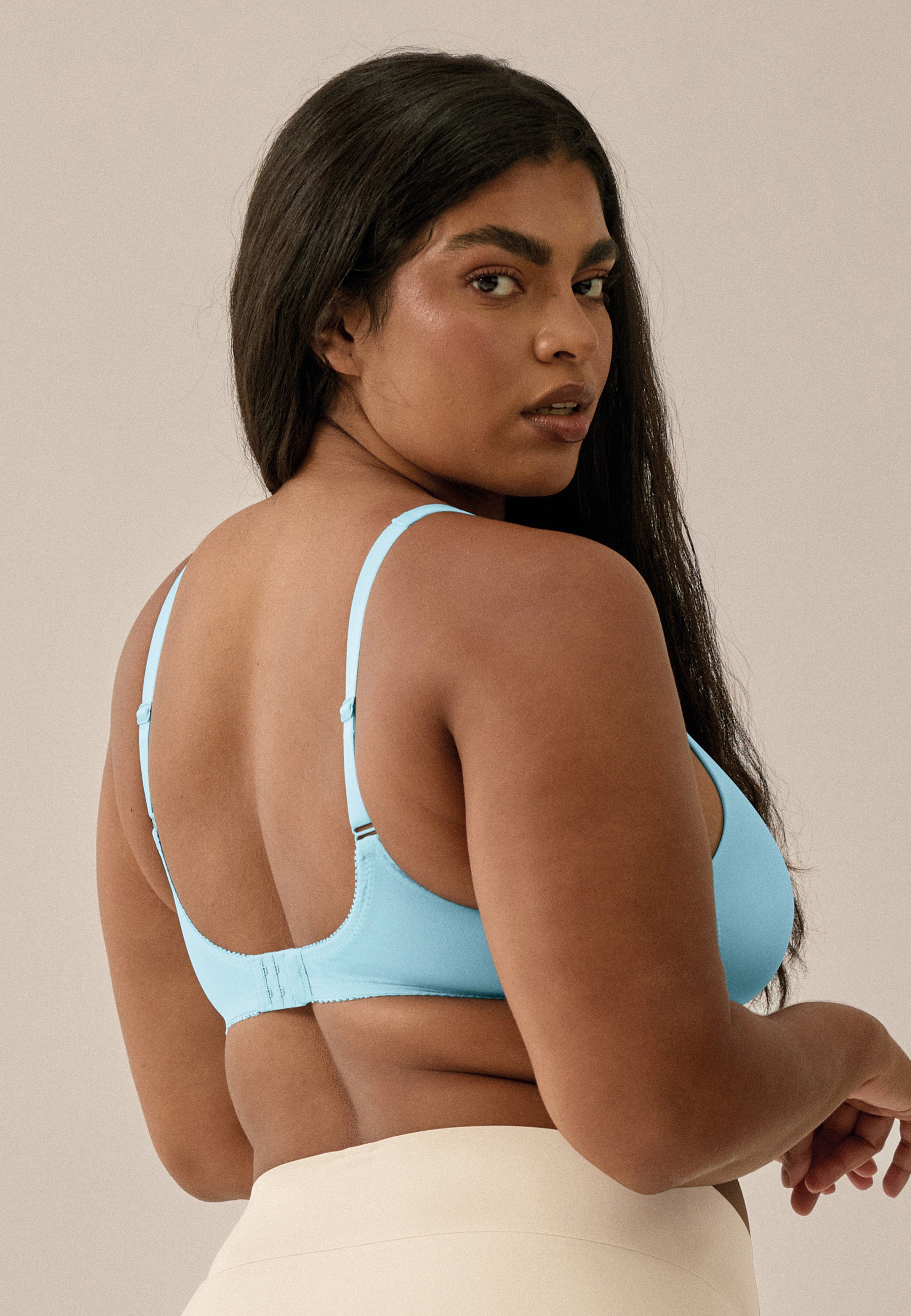 Soft Bra with Cup and Relief Straps - Aquamarine