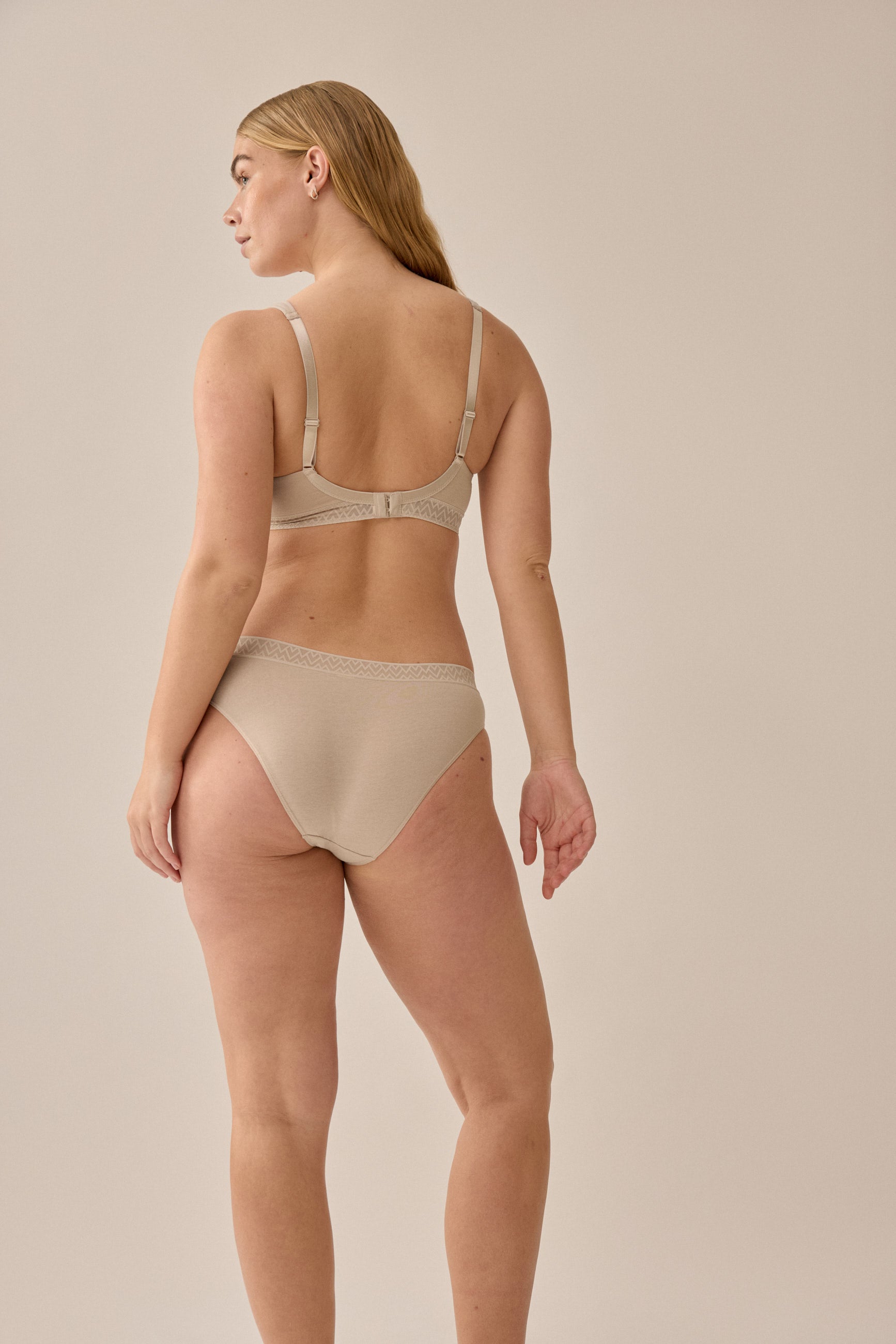 Baumwoll-Schalen-BH ohne Bügel - Light Beige