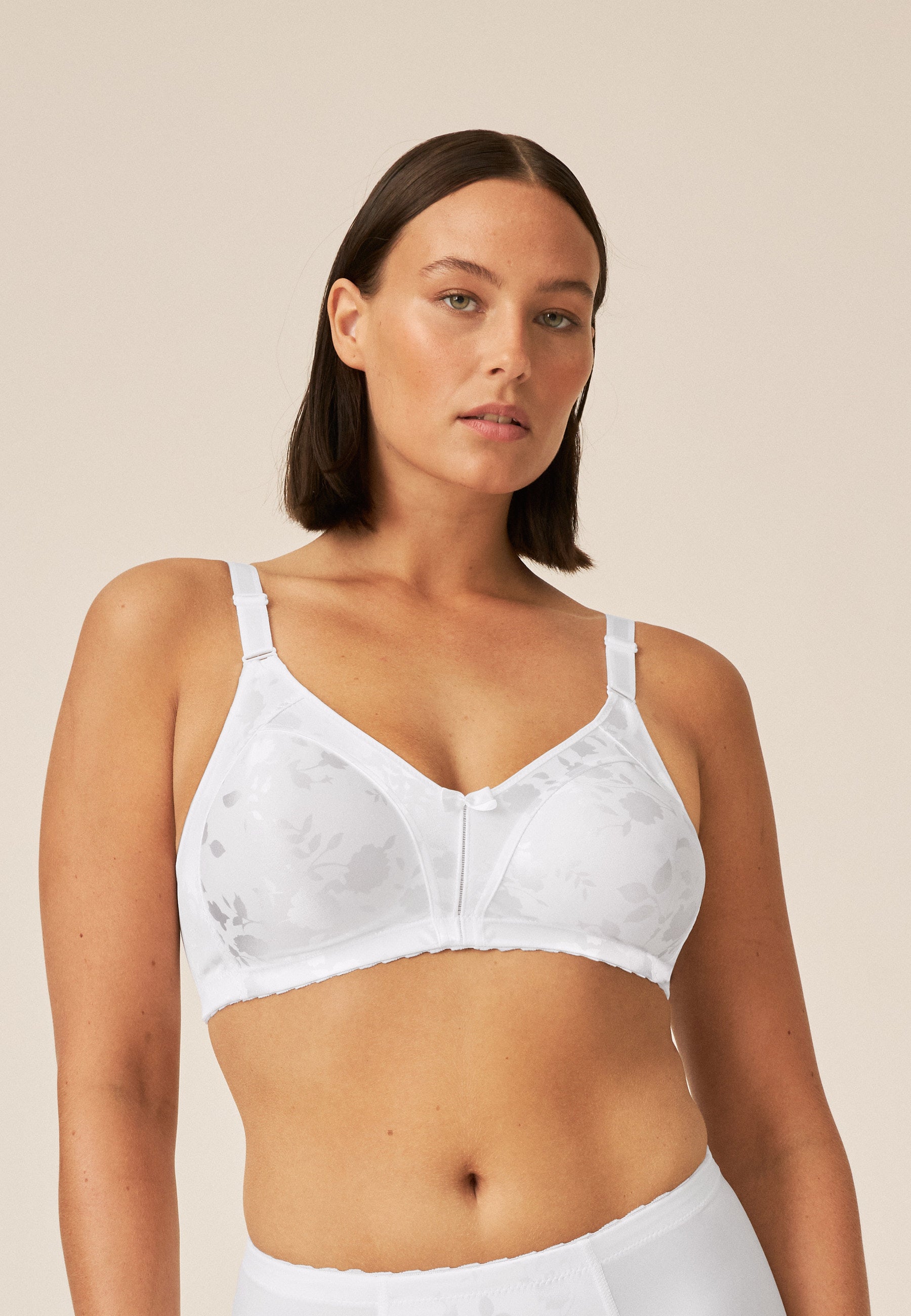 Naturana Minimizer Soft-BH in Blumenmuster Farbe Weiß Seitenansicht