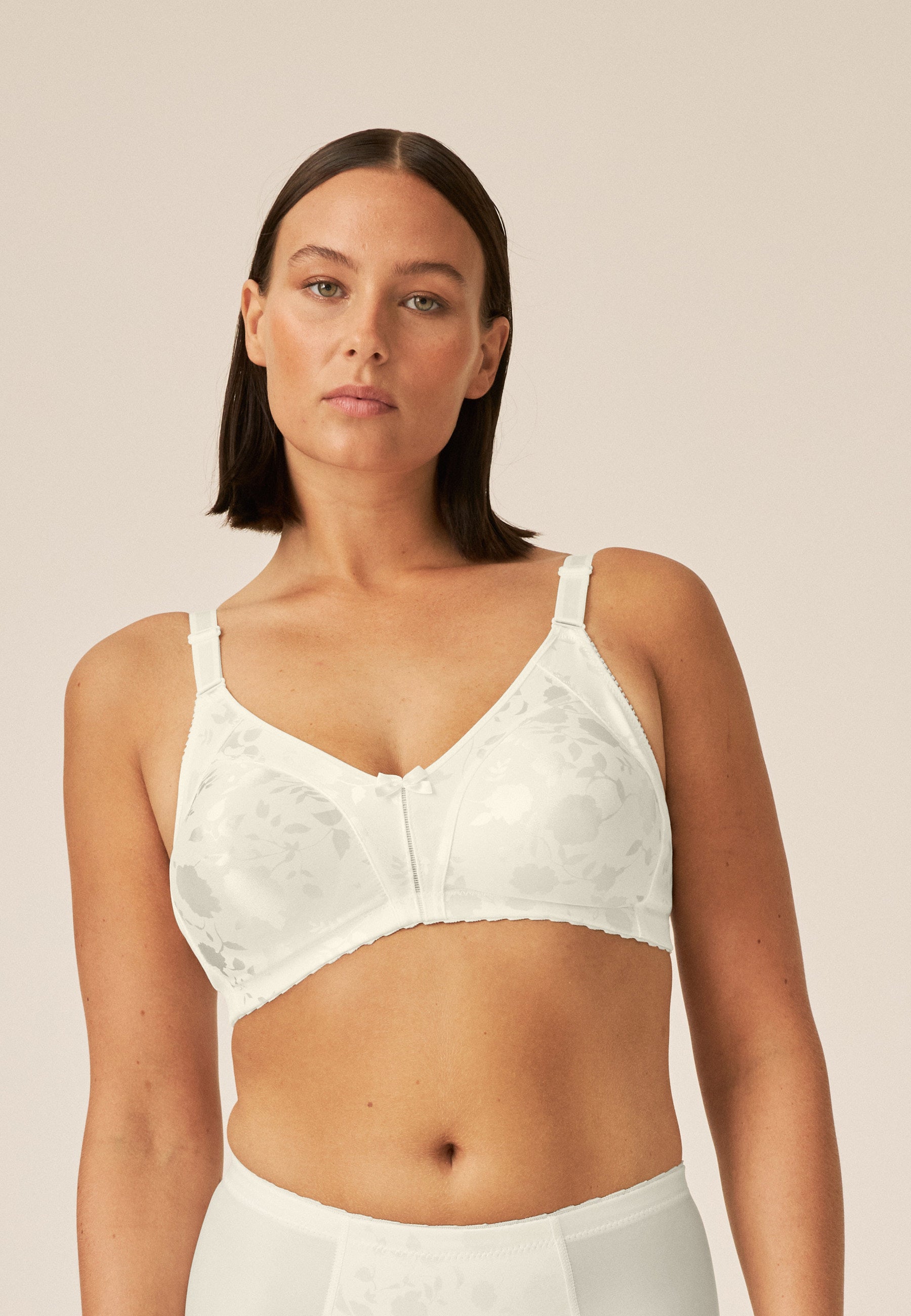 Naturana Minimizer Soft-BH in Blumenmuster Farbe Champagner Frontansicht