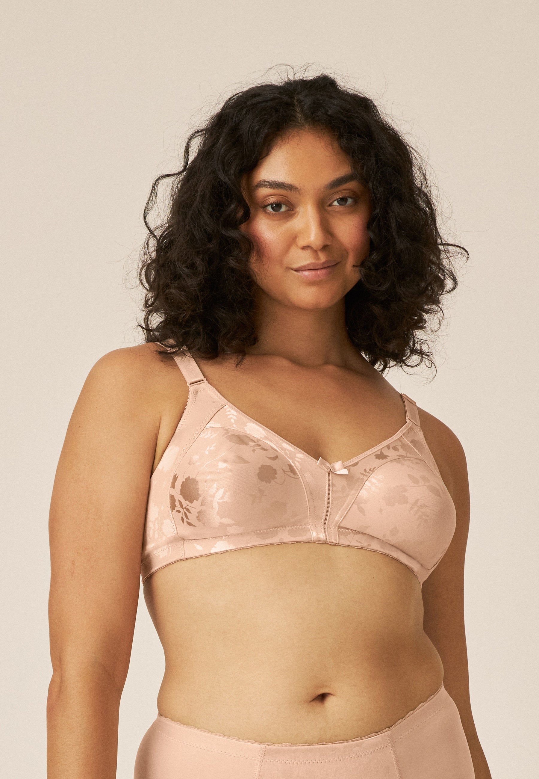 Naturana Minimizer Soft-BH in Blumenmuster Farbe Light Beige Frontansicht