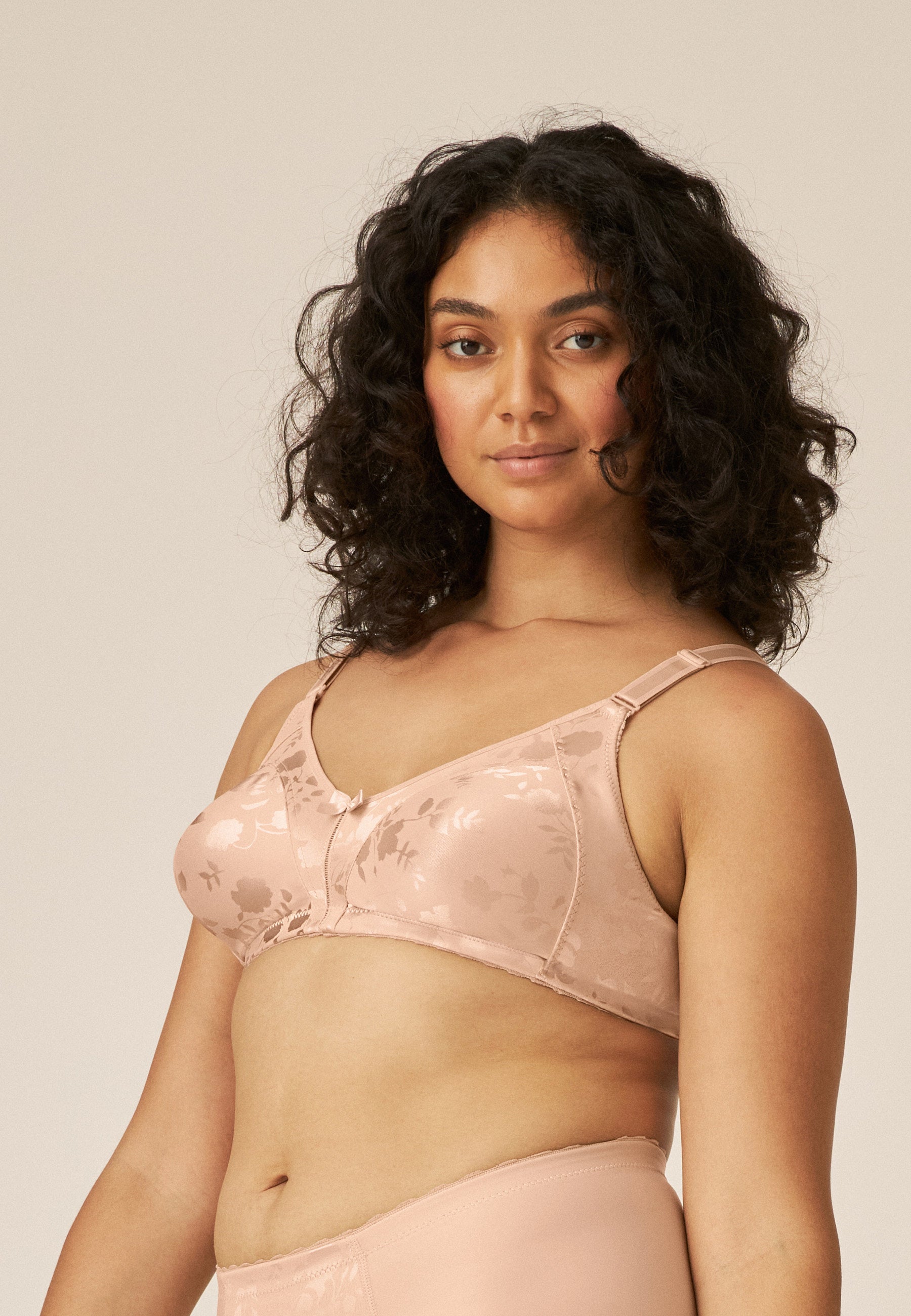Naturana Minimizer Soft-BH in Blumenmuster Farbe Light Beige Seitenansicht