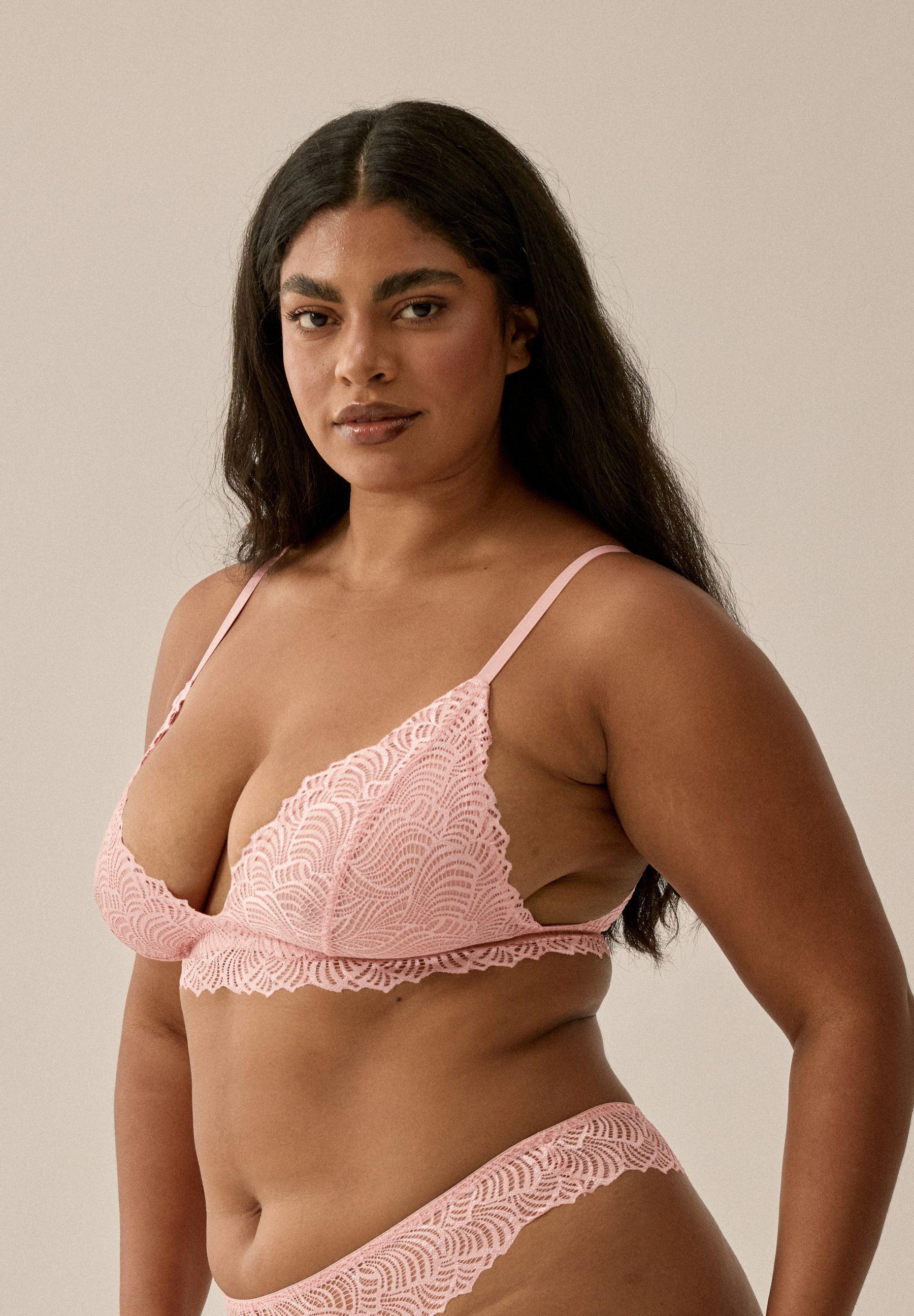 Spitzen-Bralette ohne Bügel ohne Bügel - Pink Rose