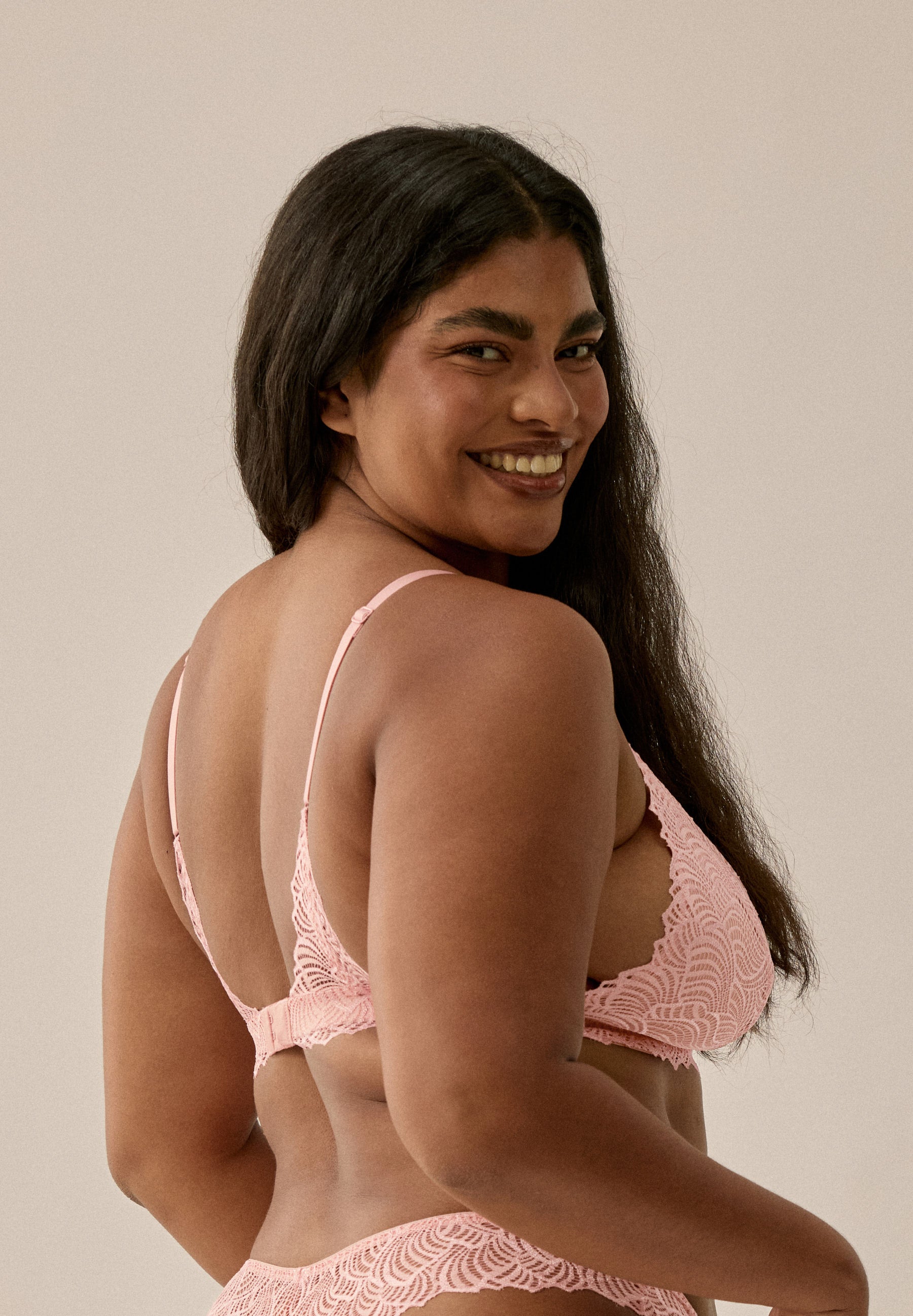 Spitzen-Bralette ohne Bügel ohne Bügel - Pink Rose