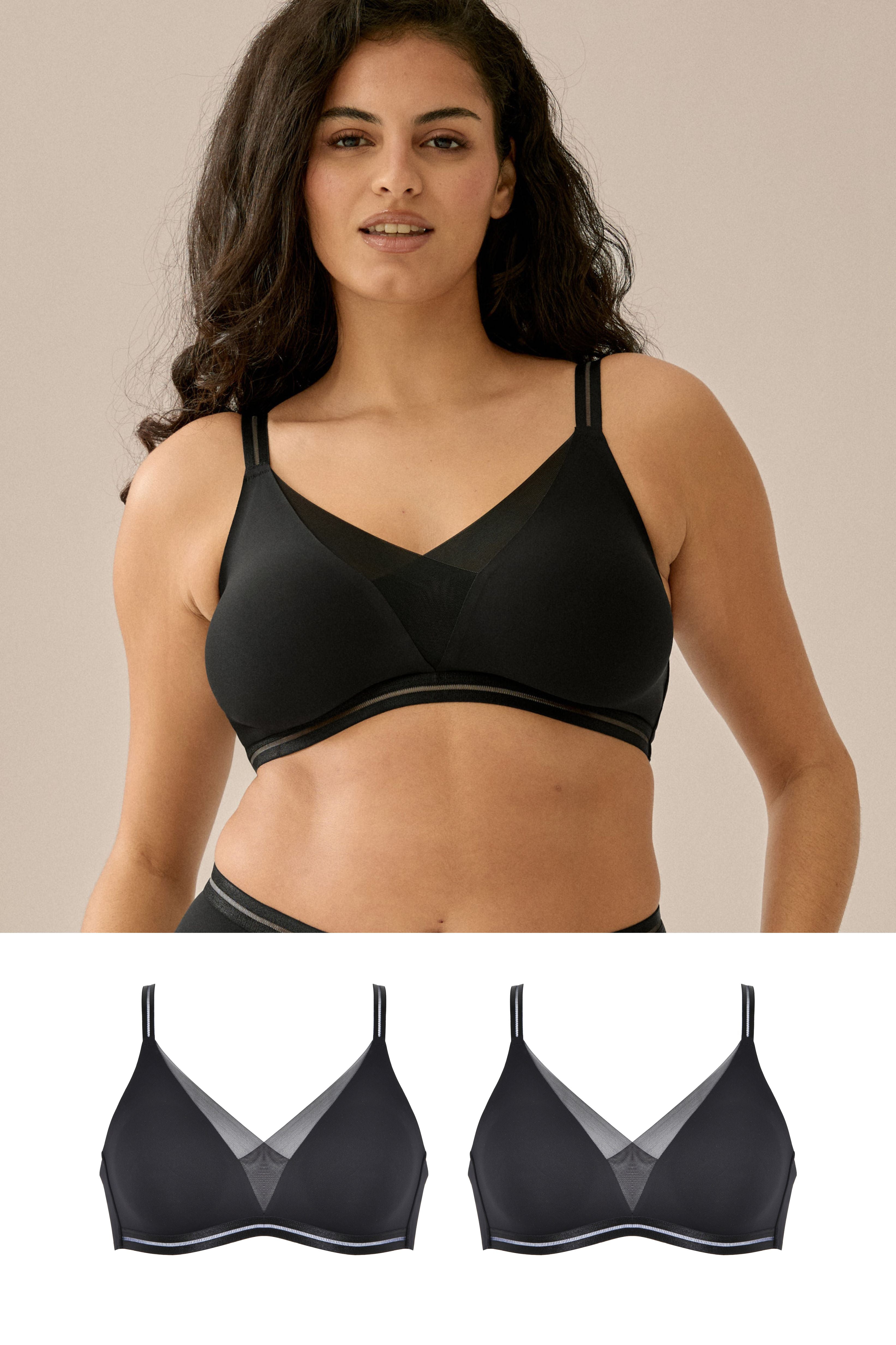 Softer Wohlfühl-BH mit Mesh-Details Set - Schwarz