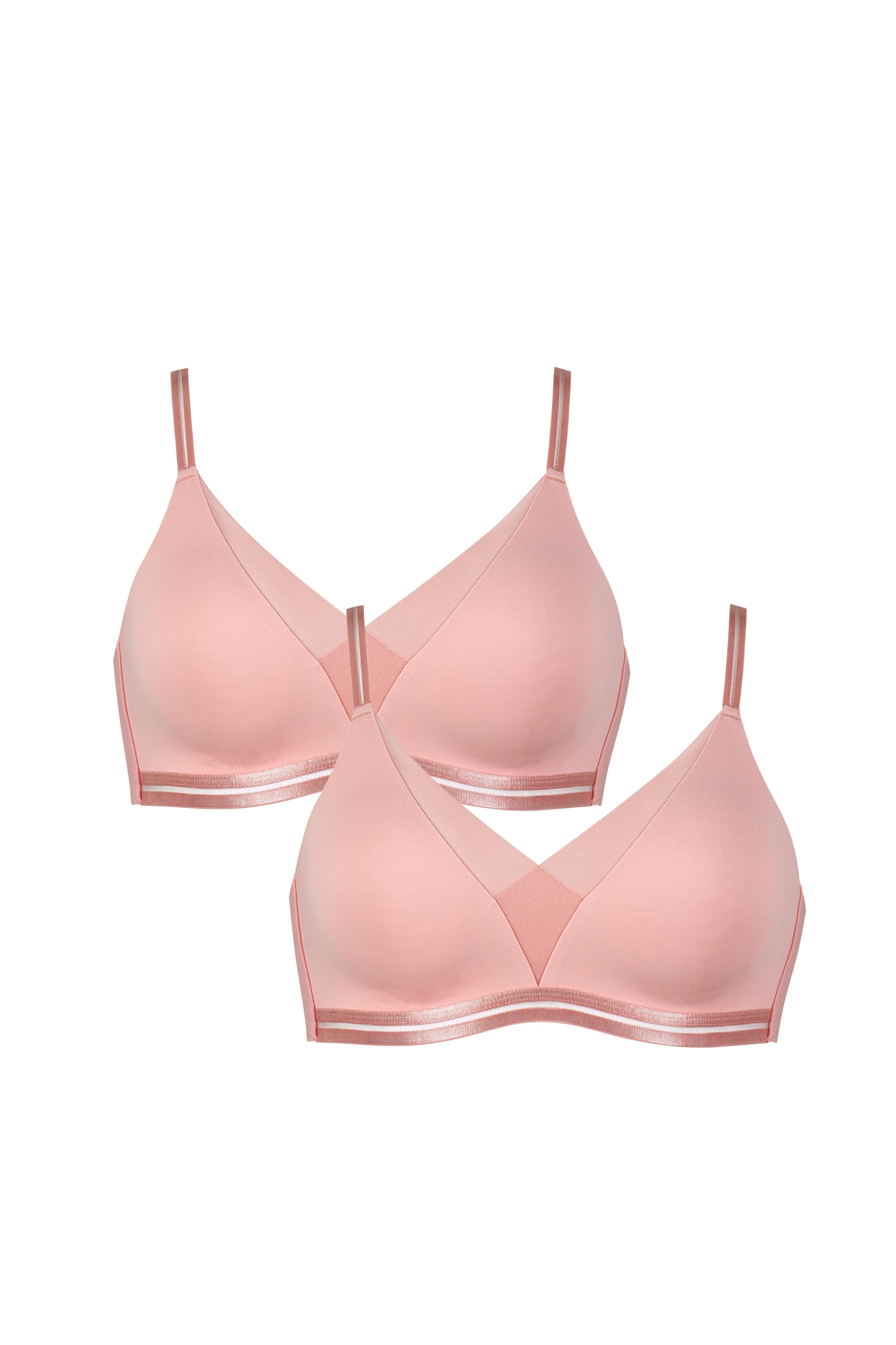 Conjunto de Sujetador Suave y Cómodo con Detalles de Malla – Pink Rose