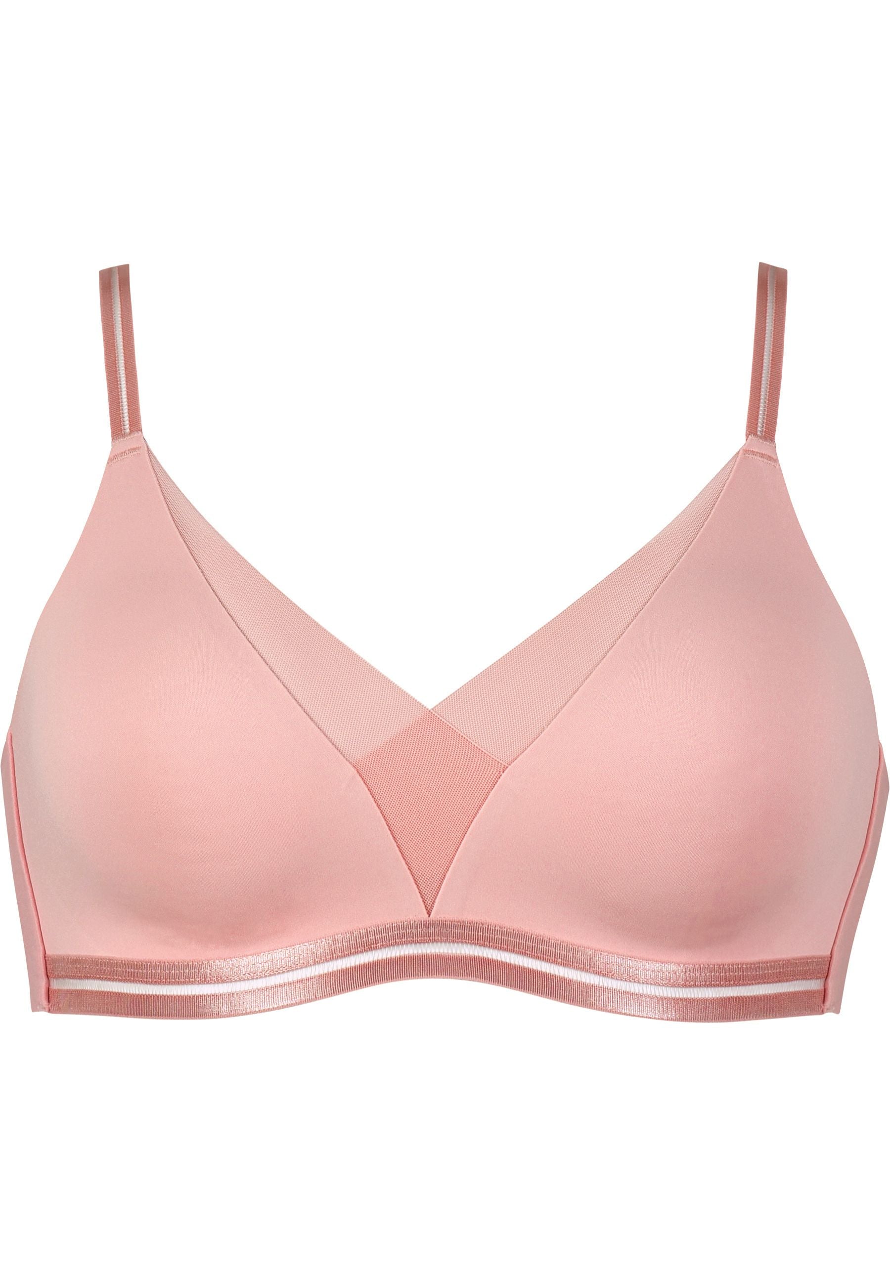 Packshot des Soft Comfort BHs mit Mesh-Details aus der monday Kollektion in Pink Rose