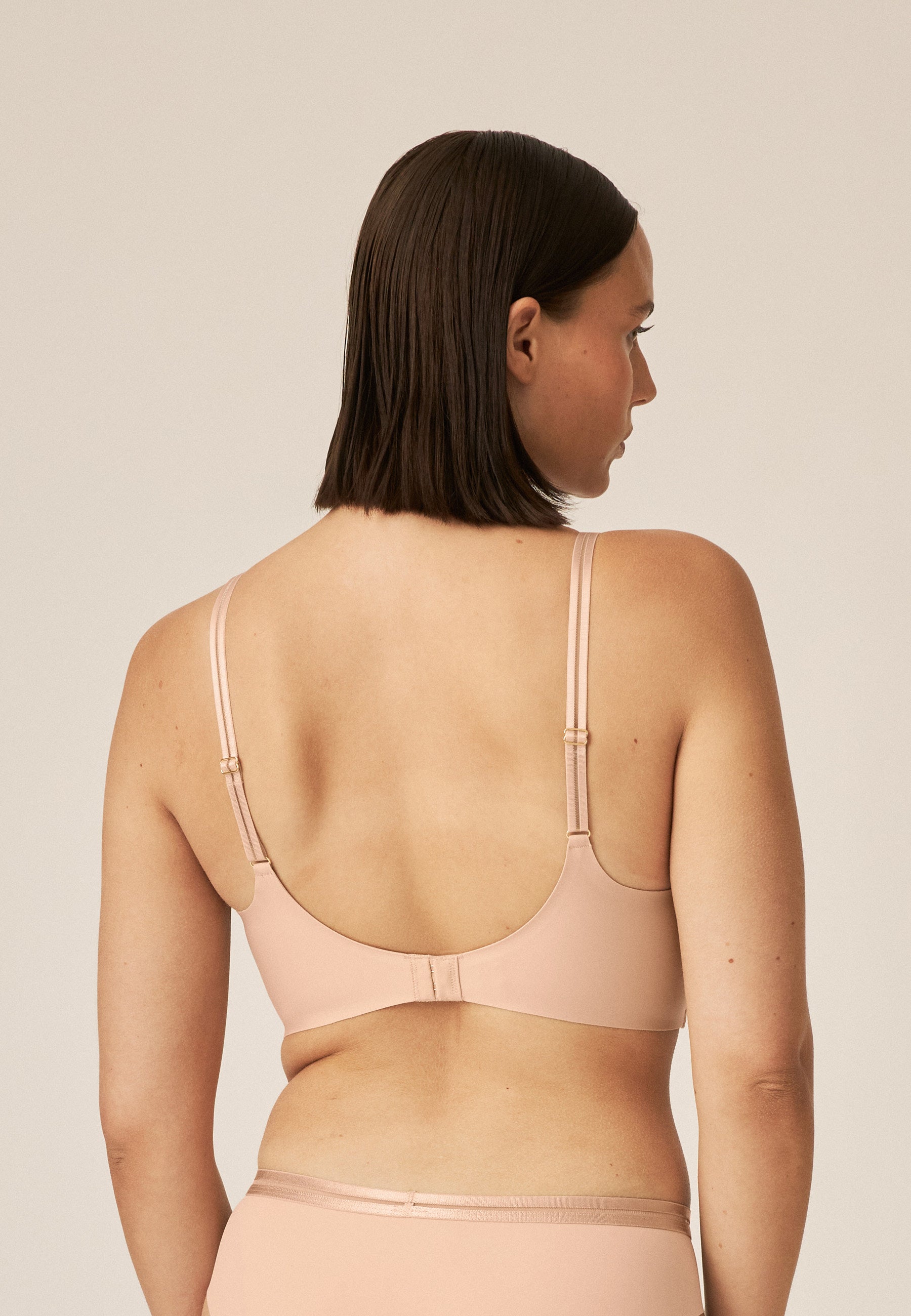 Naturana Monday Softer Wohlfühl-BH mit Mesh Farbe Light Beige Rückansicht