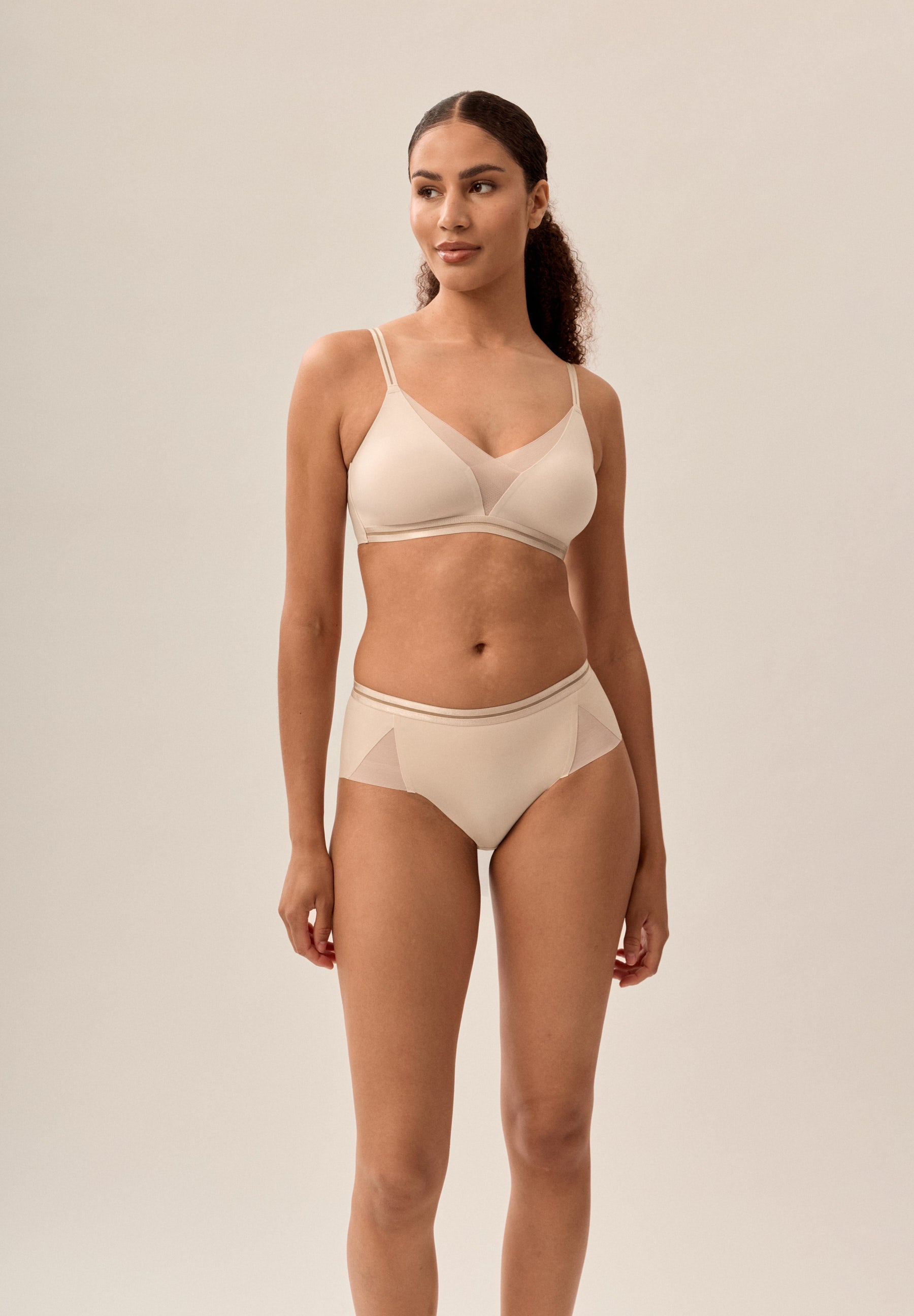 Softer Wohlfühl-BH mit Mesh-Details - Light Beige