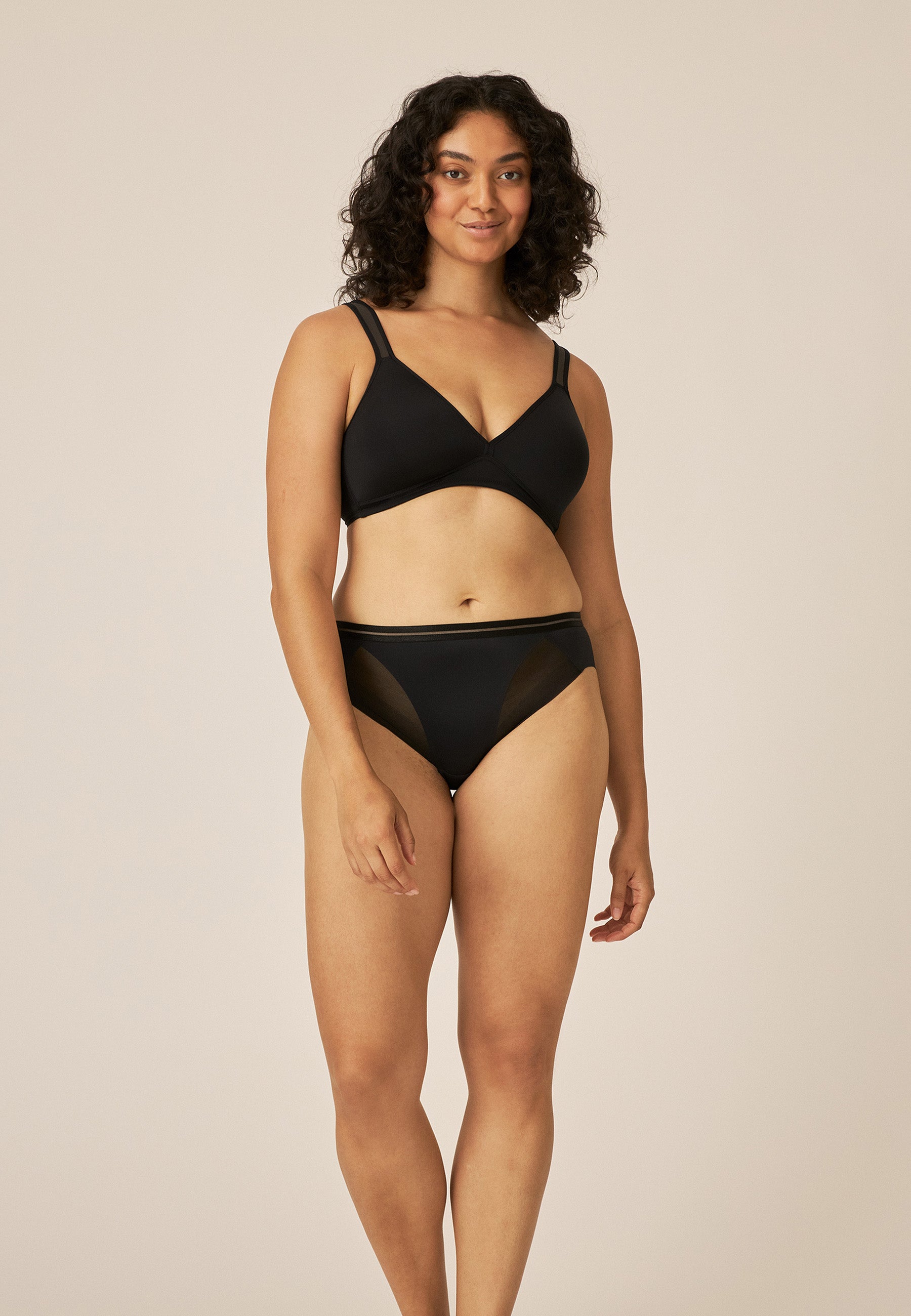 Soft Bra with Cup - Black