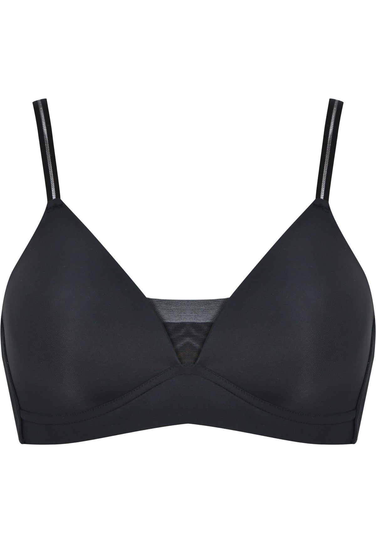 Packshot des gepolsterten BHs ohne Bügel aus der monday collection in schwarz