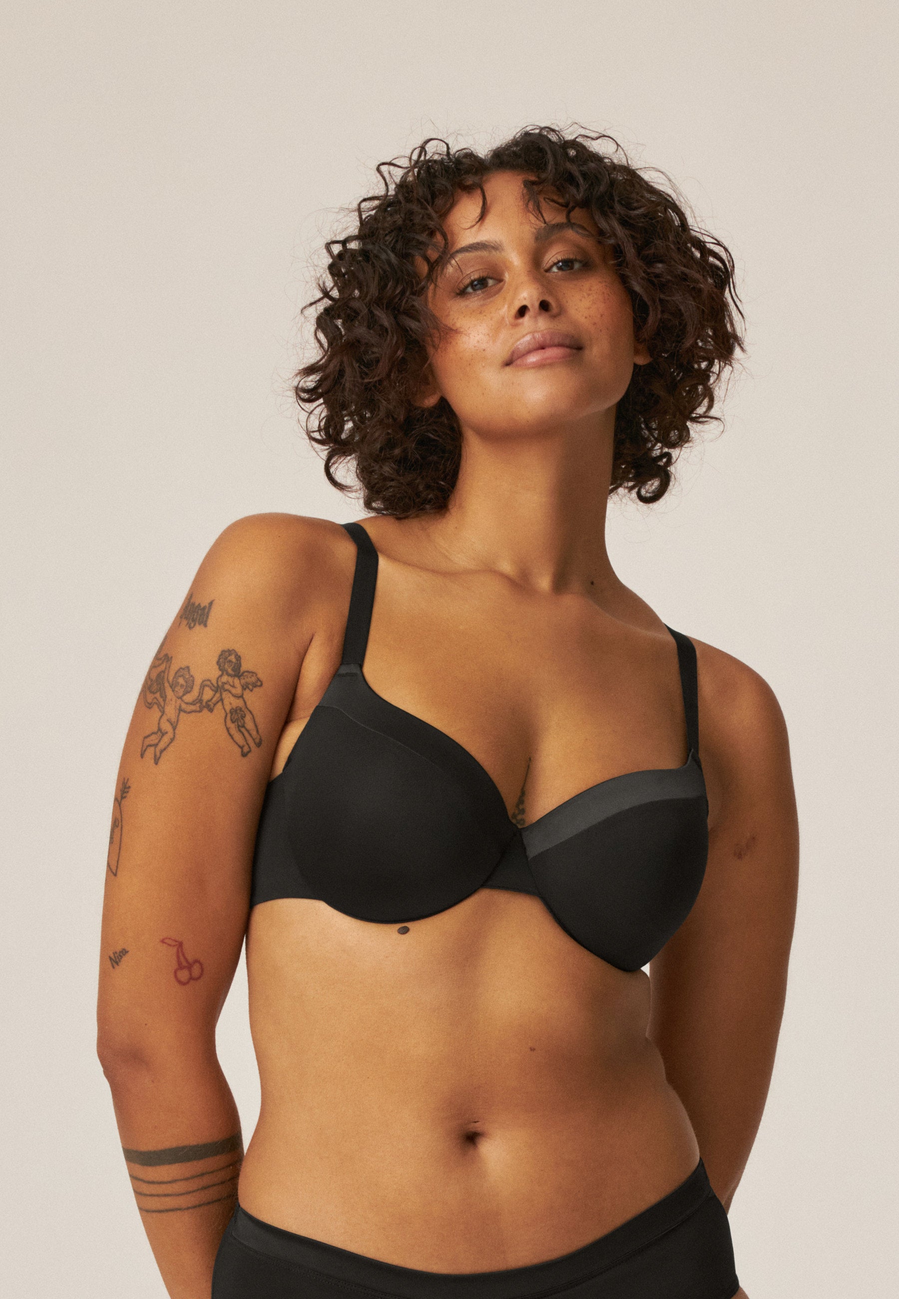 Underwired Bra with Shell - Black