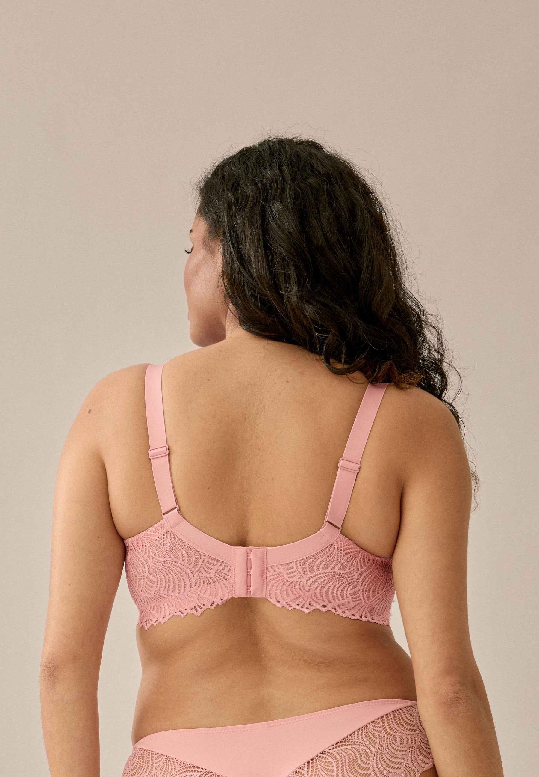 Balconette Bra with Underwire and Lace – Pink Rose