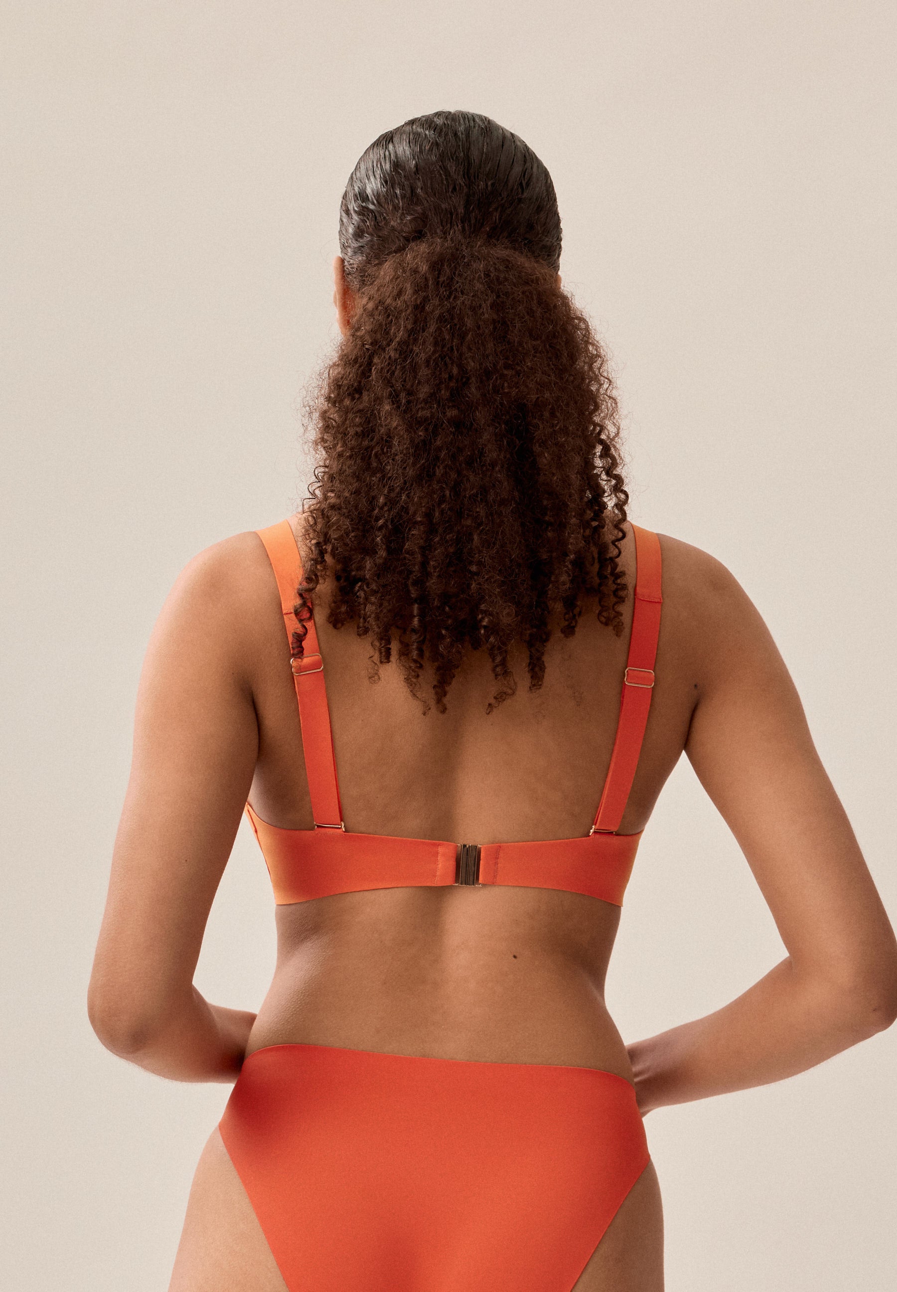 Bustier Bikini Top with Clean-Cut Straps and Padded Cups - Grenadine