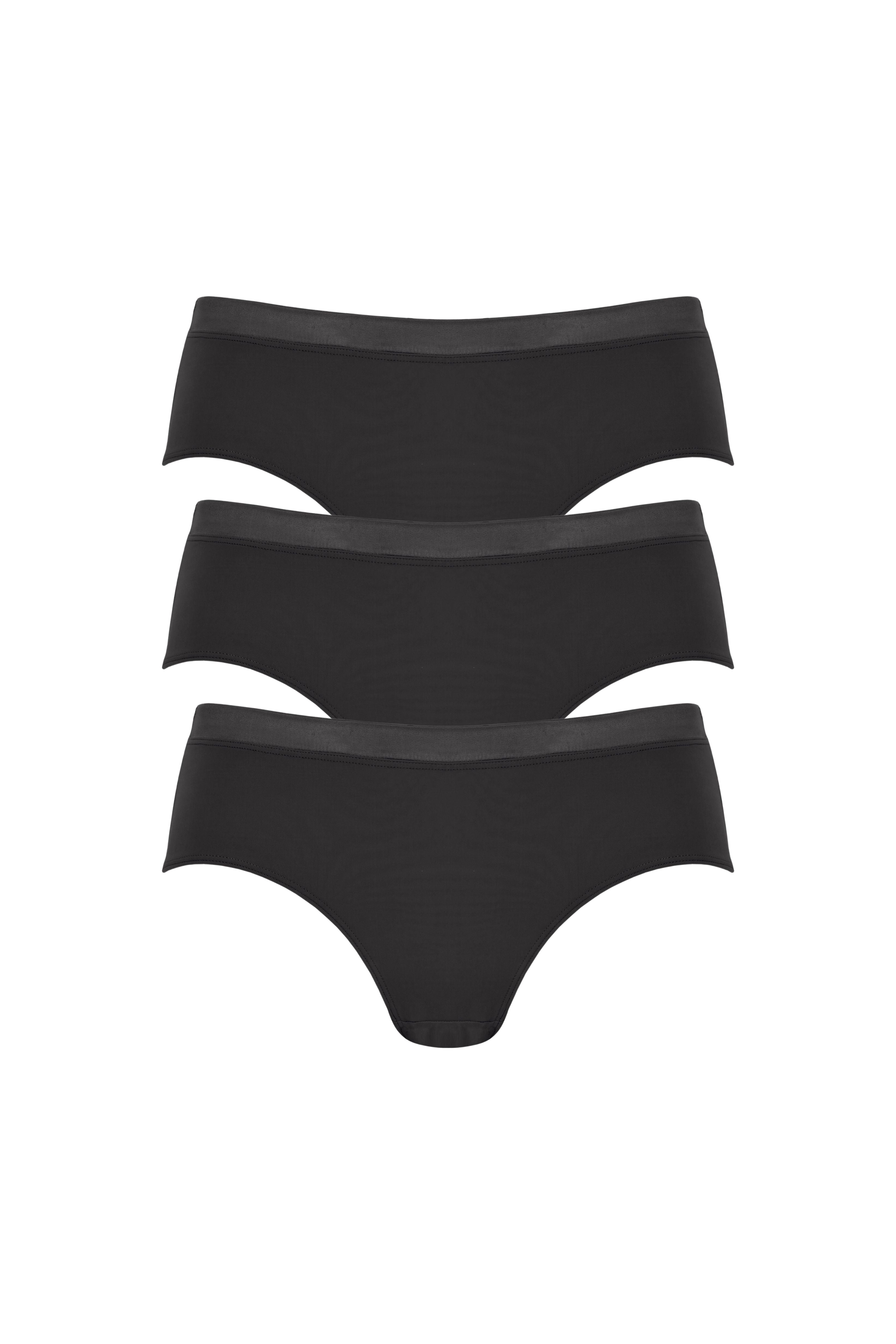 Softer Slip mit Glanzband Set - Schwarz