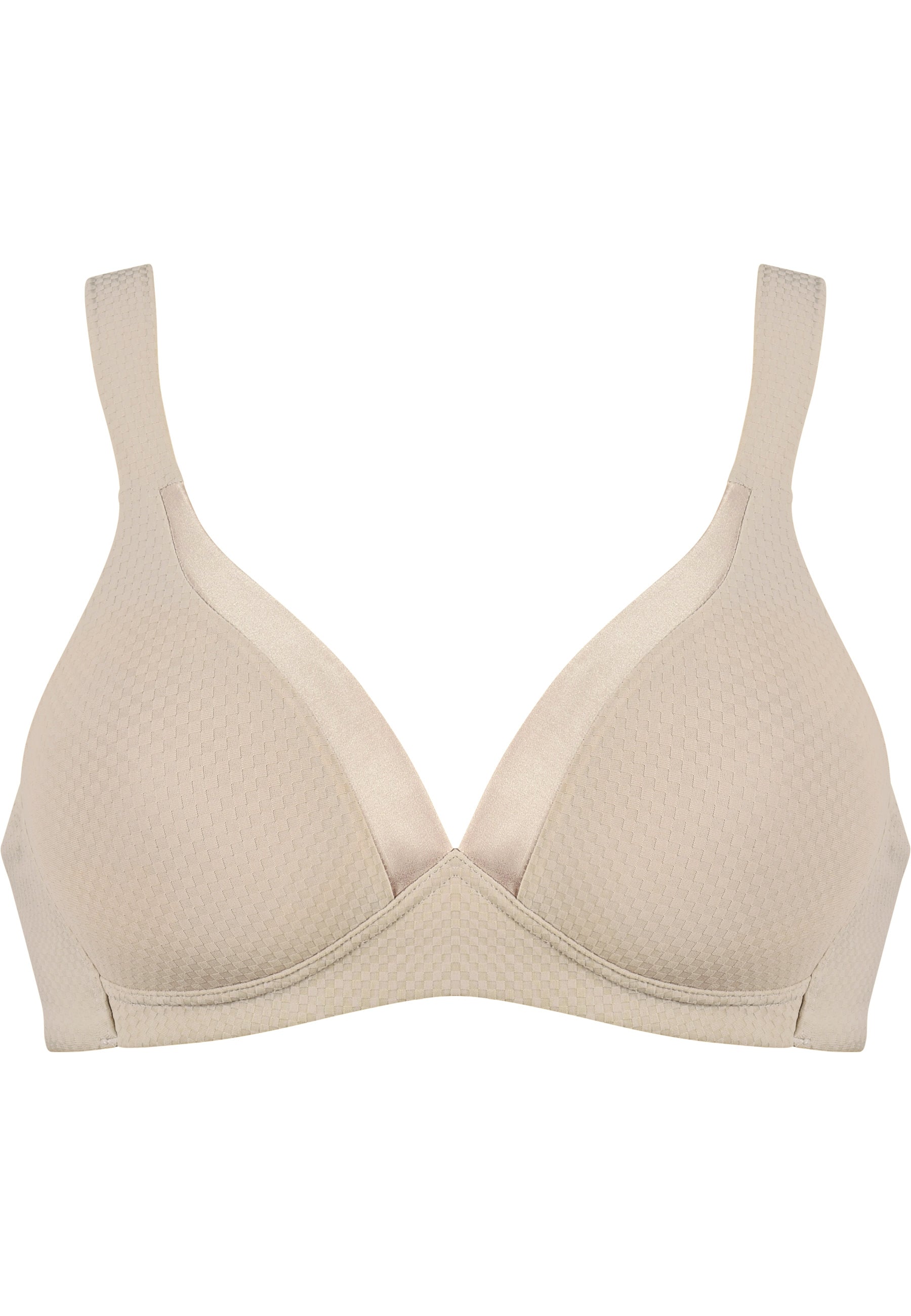Sujetador suave sin aros con copas – Beige claro con Jacquard