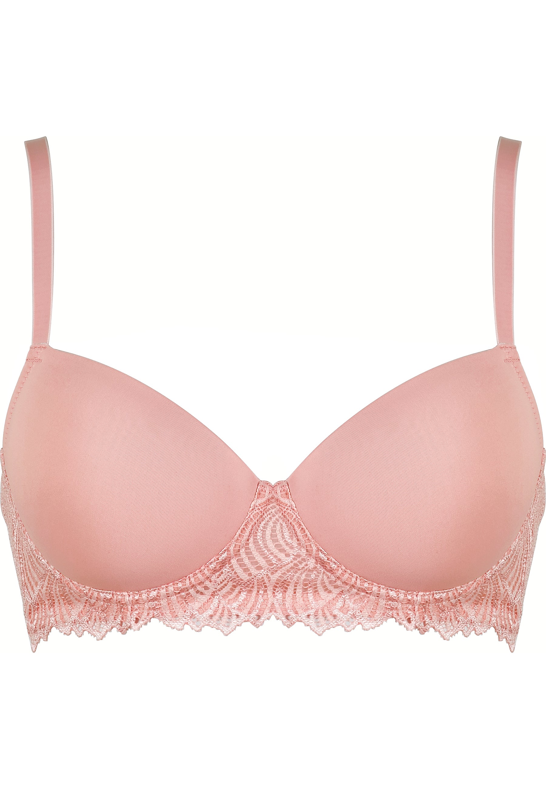 NATURANA Balconette-Schalen-BH mit Bügel und Spitze in Pink Rose. Frontansicht