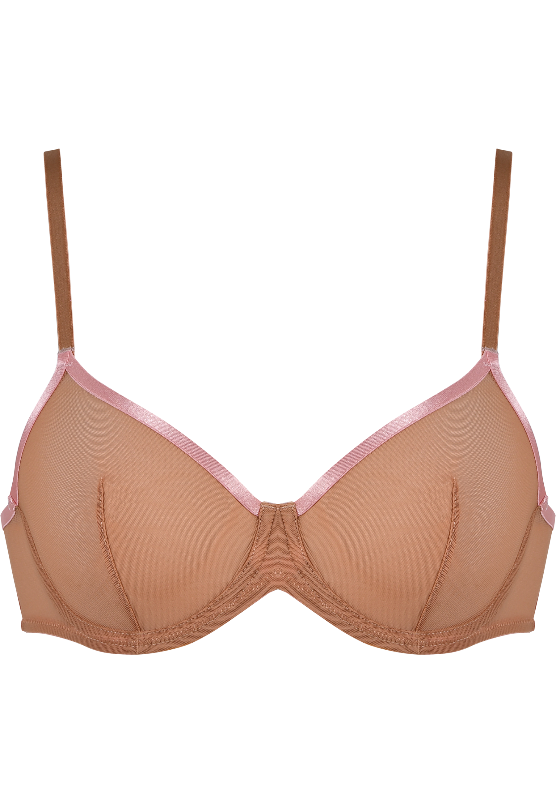 Sheer Mesh Bügel-BH - Caramel