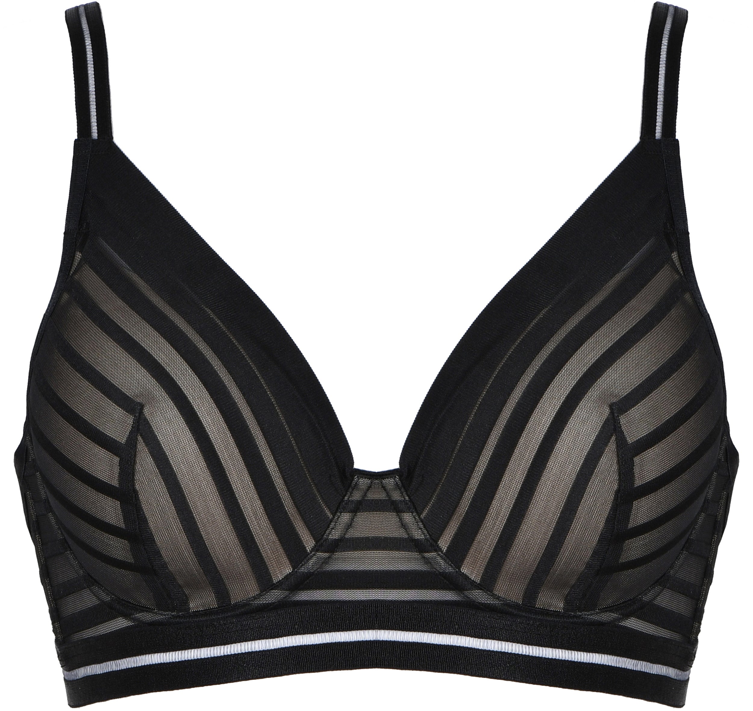 Elegant Mesh Underwired Bra with Cups – Black-Nude