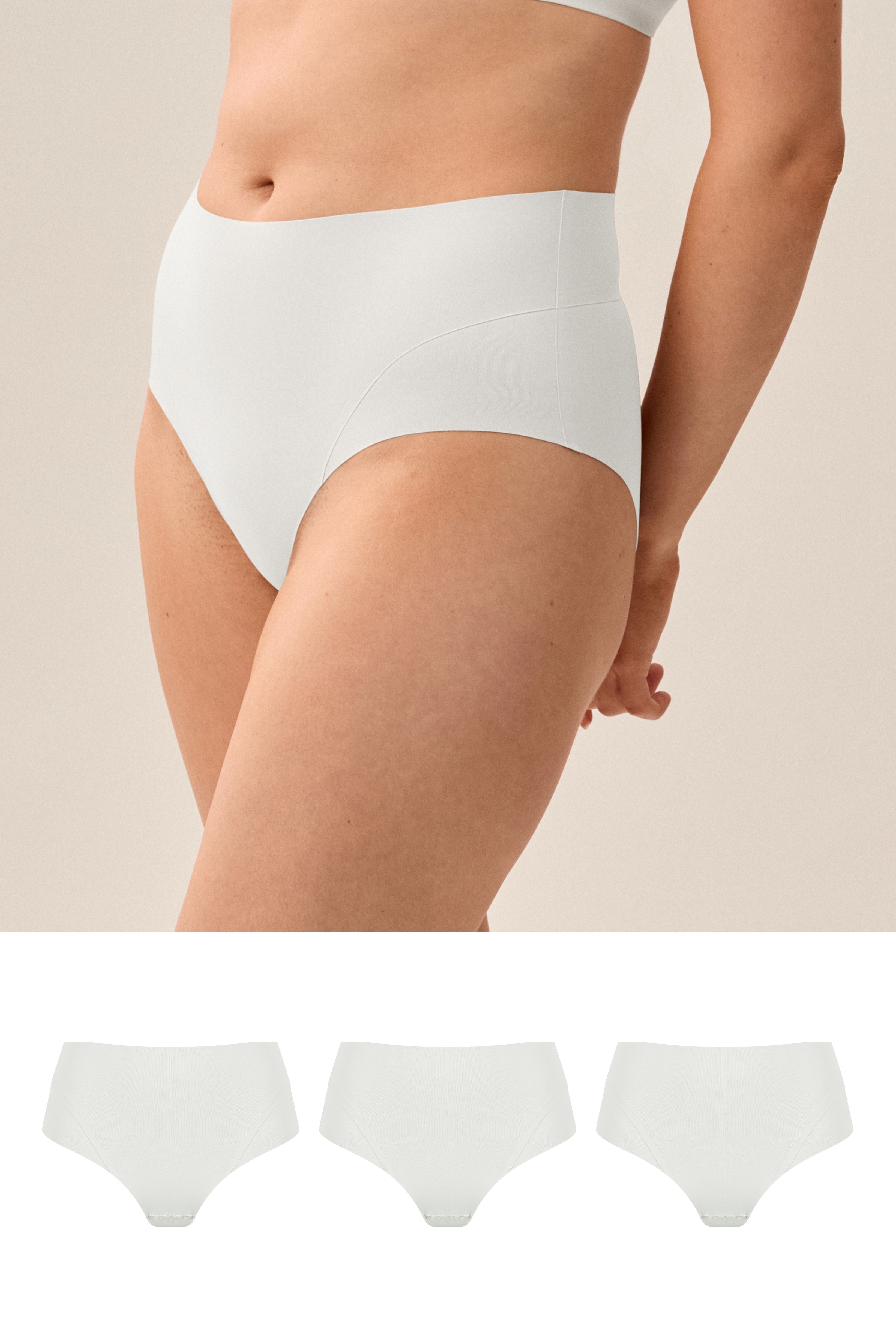 High Waist Slip mit leichtem Shape-Effekt Set- Ecru