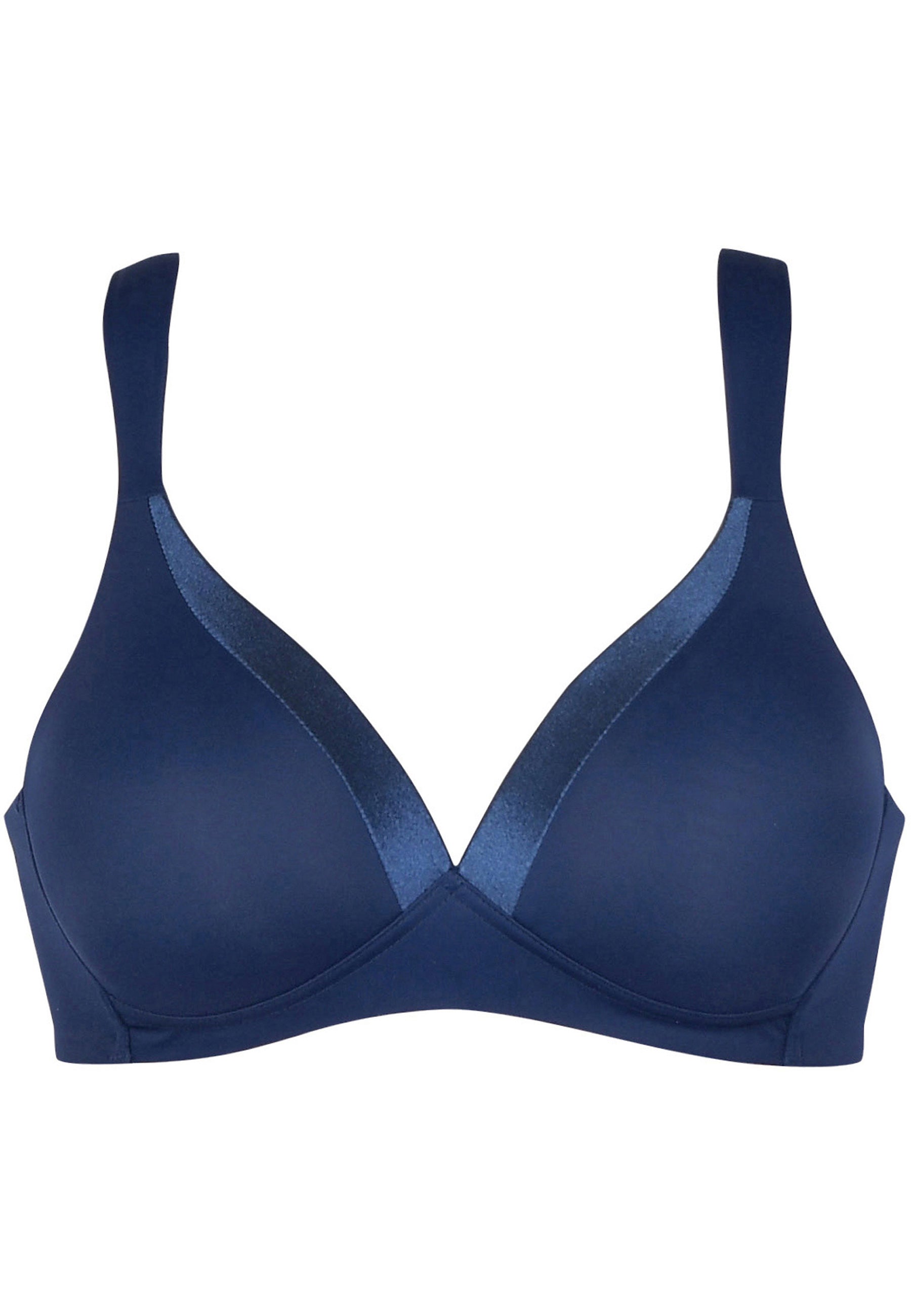 Naturana Wednesday Bügelloser BH mit Schale und Glanzband Farbe Navy
