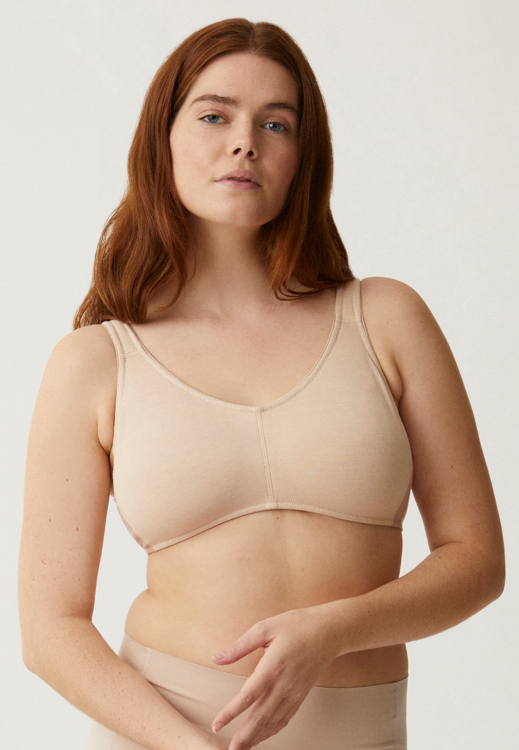 Naturana Soft-BH aus Baumwolle Farbe Light Beige Frontansicht