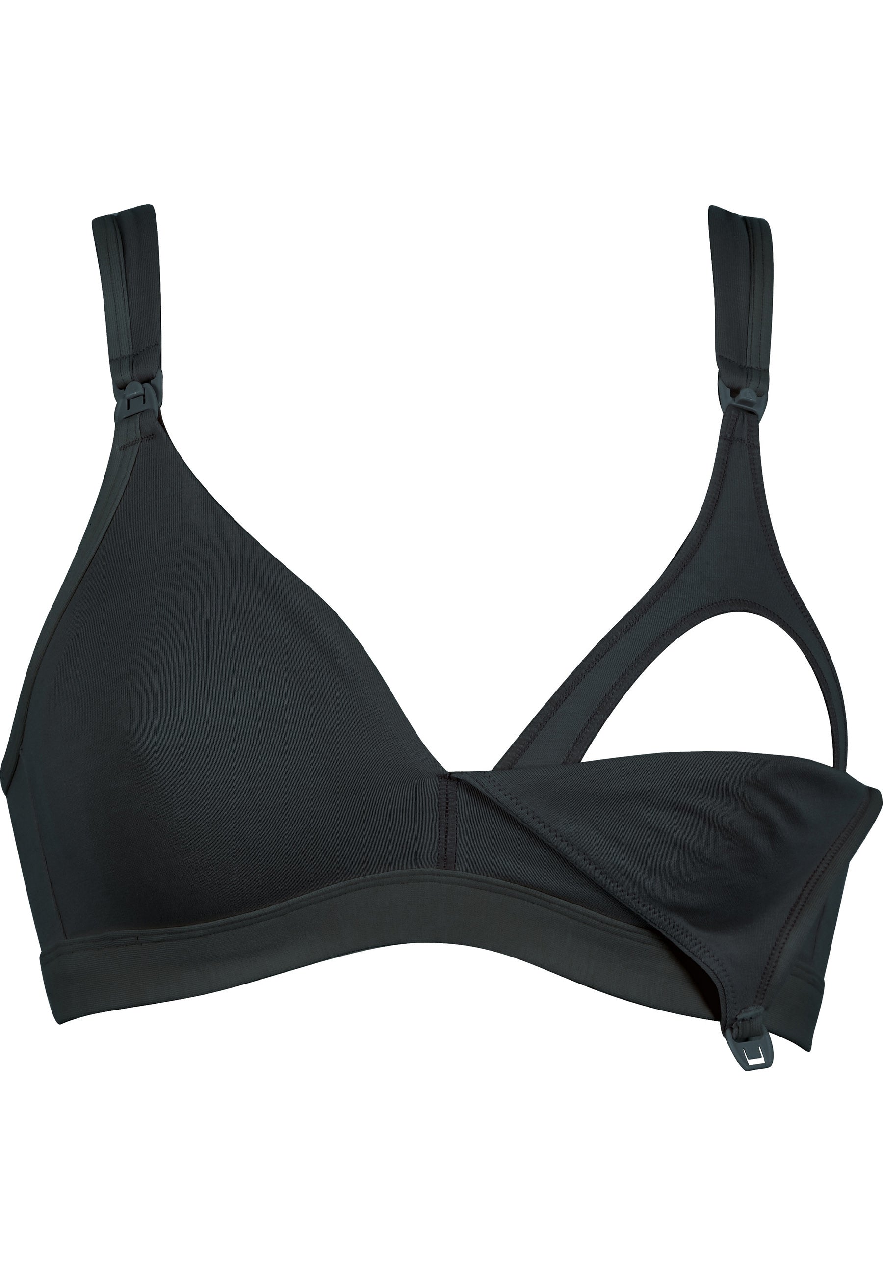 Naturana Still-BH aus Baumwolle Farbe Schwarz Produktbild abnehmbarer Cup