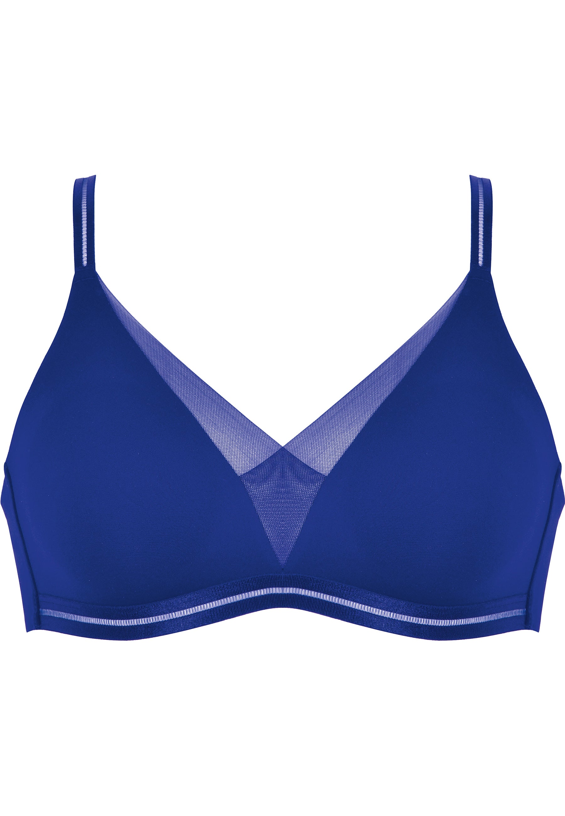 Soft Feel-Good Bra with Mesh Detail - Indigoblue