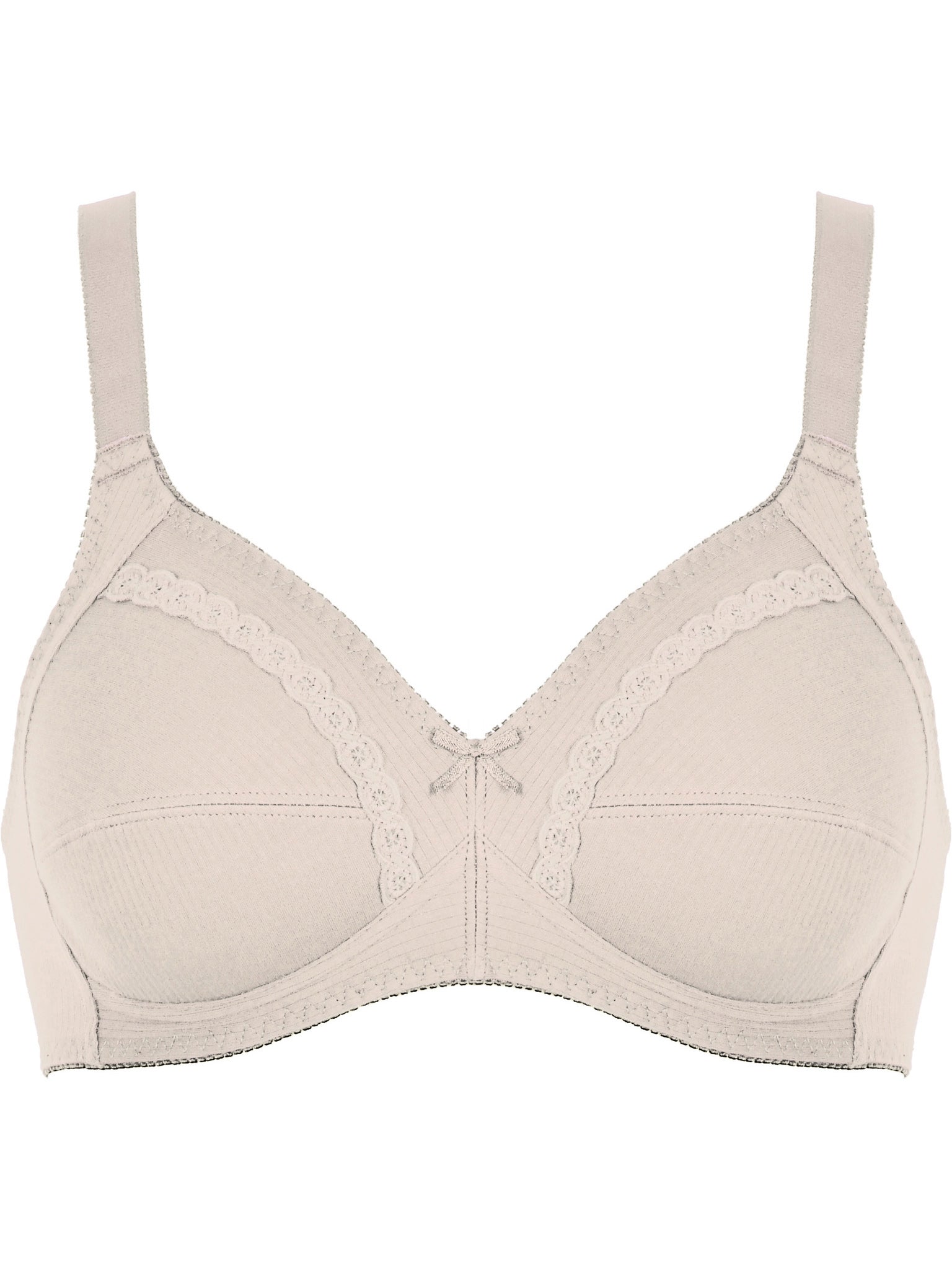 Baumwoll Soft-BH mit Stickereidetails - Light Beige