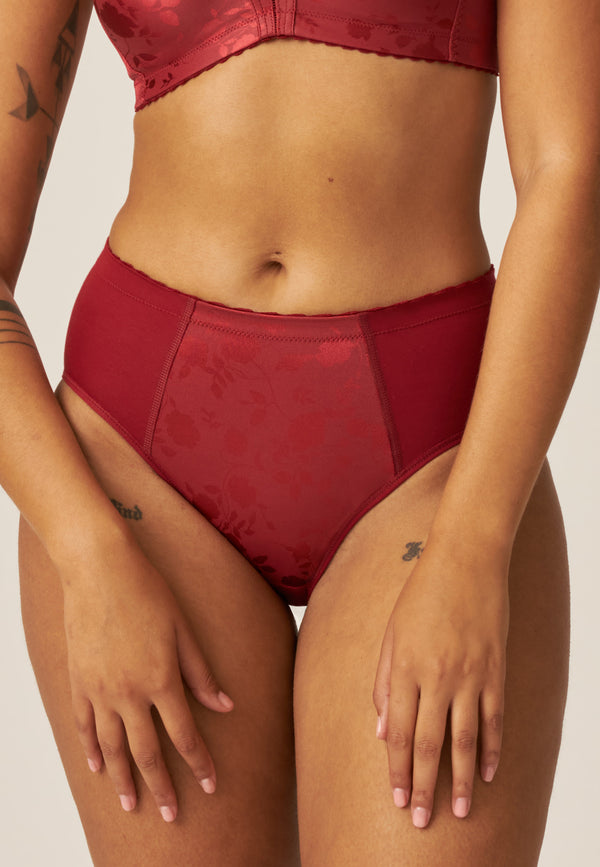 Naturana Minimizer Slip im Blumenmuster - Deep Claret