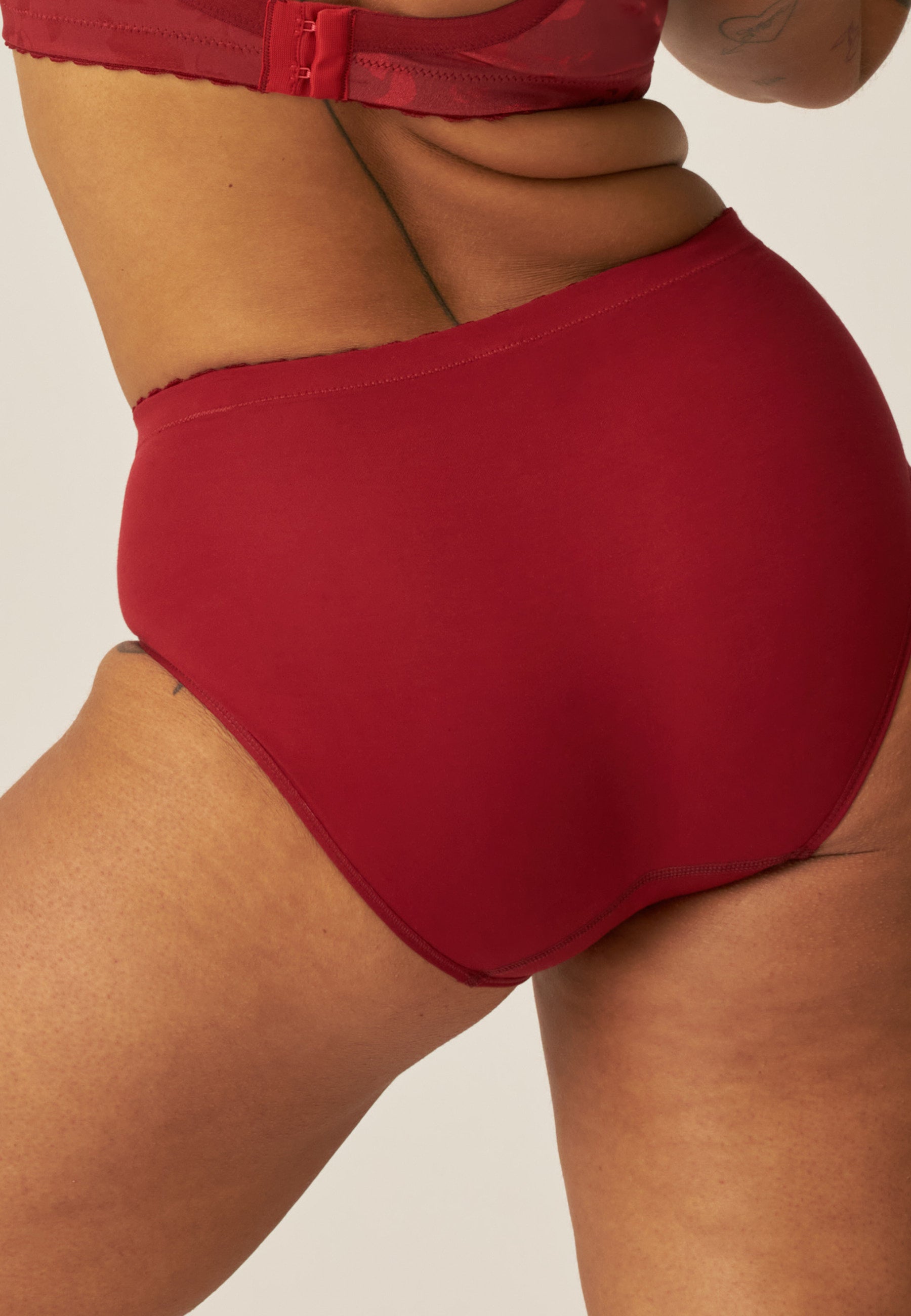 Minimizer Slip im Blumenmuster - Deep Claret